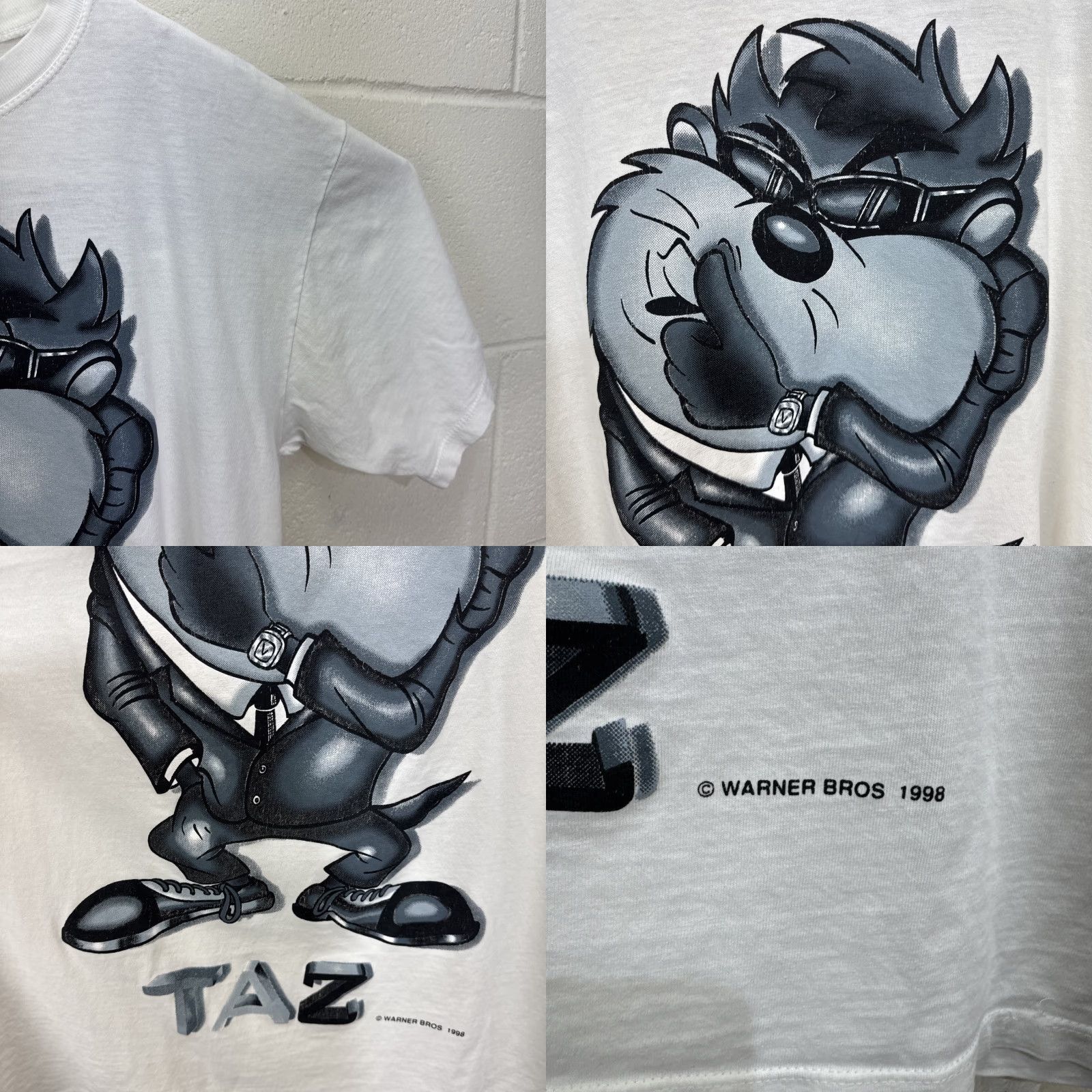 Vintage VINTAGE Warner Bros Taz White T-Shirt Unisex Adult Medium 90s Looney Tunes Cartoon Size US M / EU 48-50 / 2 - 8 Thumbnail