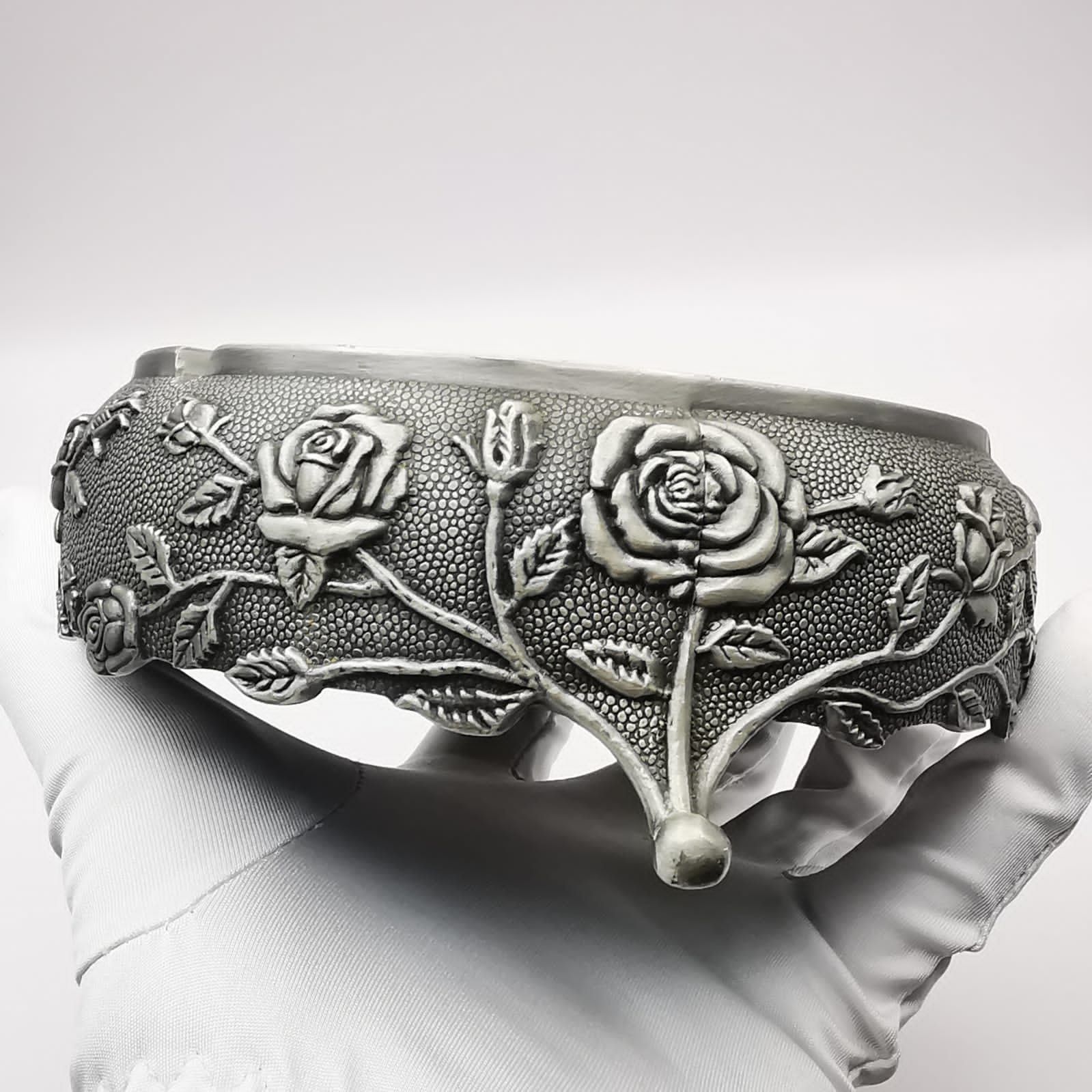 Vintage 50s Vintage Ashtray,Patterned ,Handmade,Tin,Interior 477g Size ONE SIZE - 6 Thumbnail