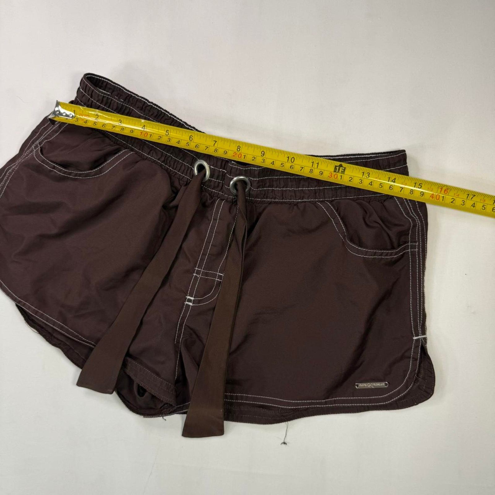 ZeroXposur Brown Y2K ZeroXPosur Mini Shorts with thick drawstring Size 34" / US 12 / IT 48 - 4 Thumbnail