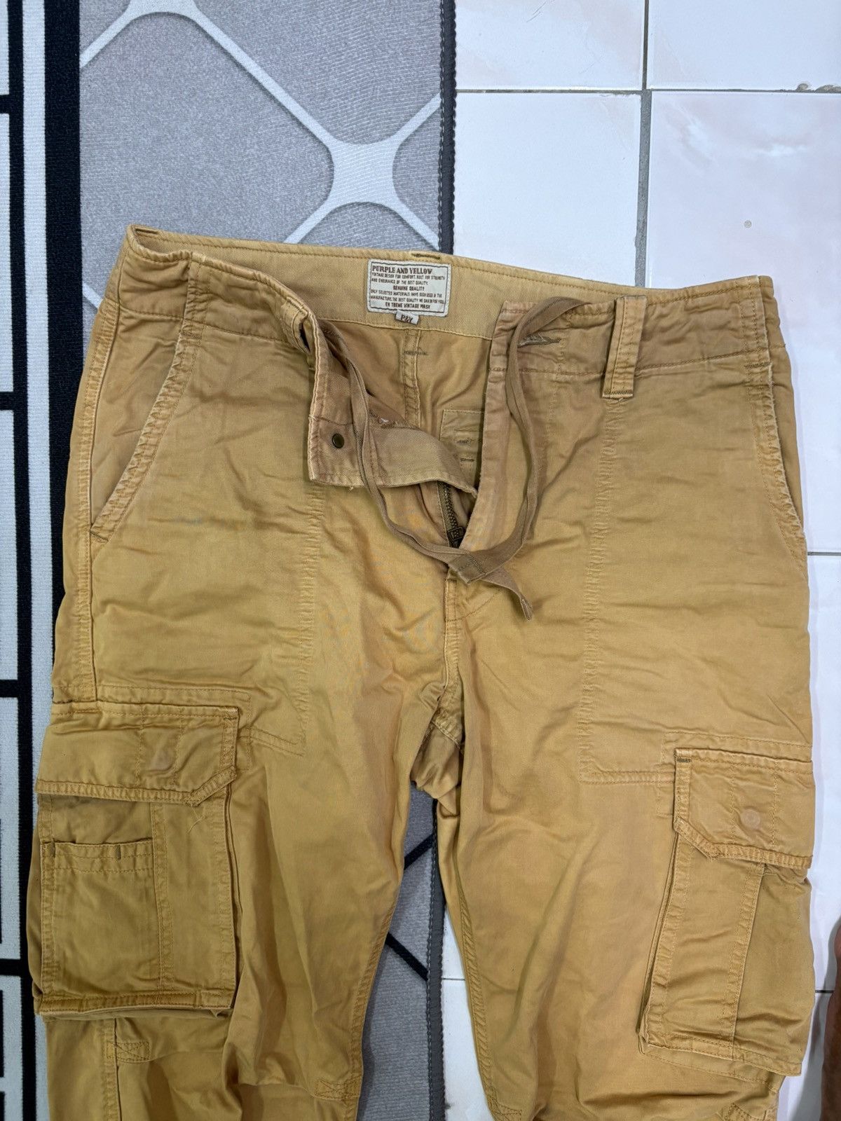 Japanese Brand × Purple Brand Purple and yellow cargo pant Size US 33 - 6 Thumbnail