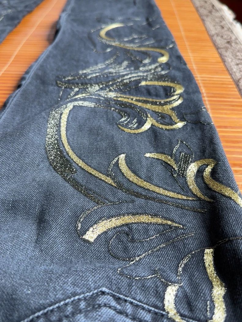 Versace Versace Gold thread embroidered jeans Size US 32 / EU 48 - 5 Thumbnail