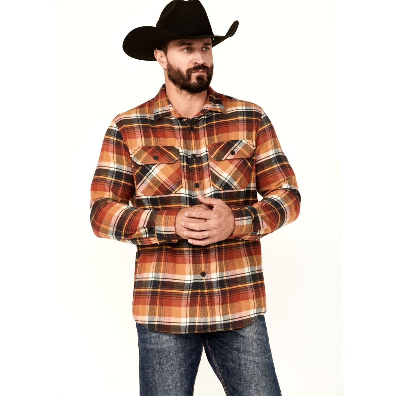 Pendleton Pendleton Burnside Flannel Shirt Tan Red Gold Plaid Button Long Sleeve Mens M Size US M / EU 48-50 / 2 - 7 Thumbnail