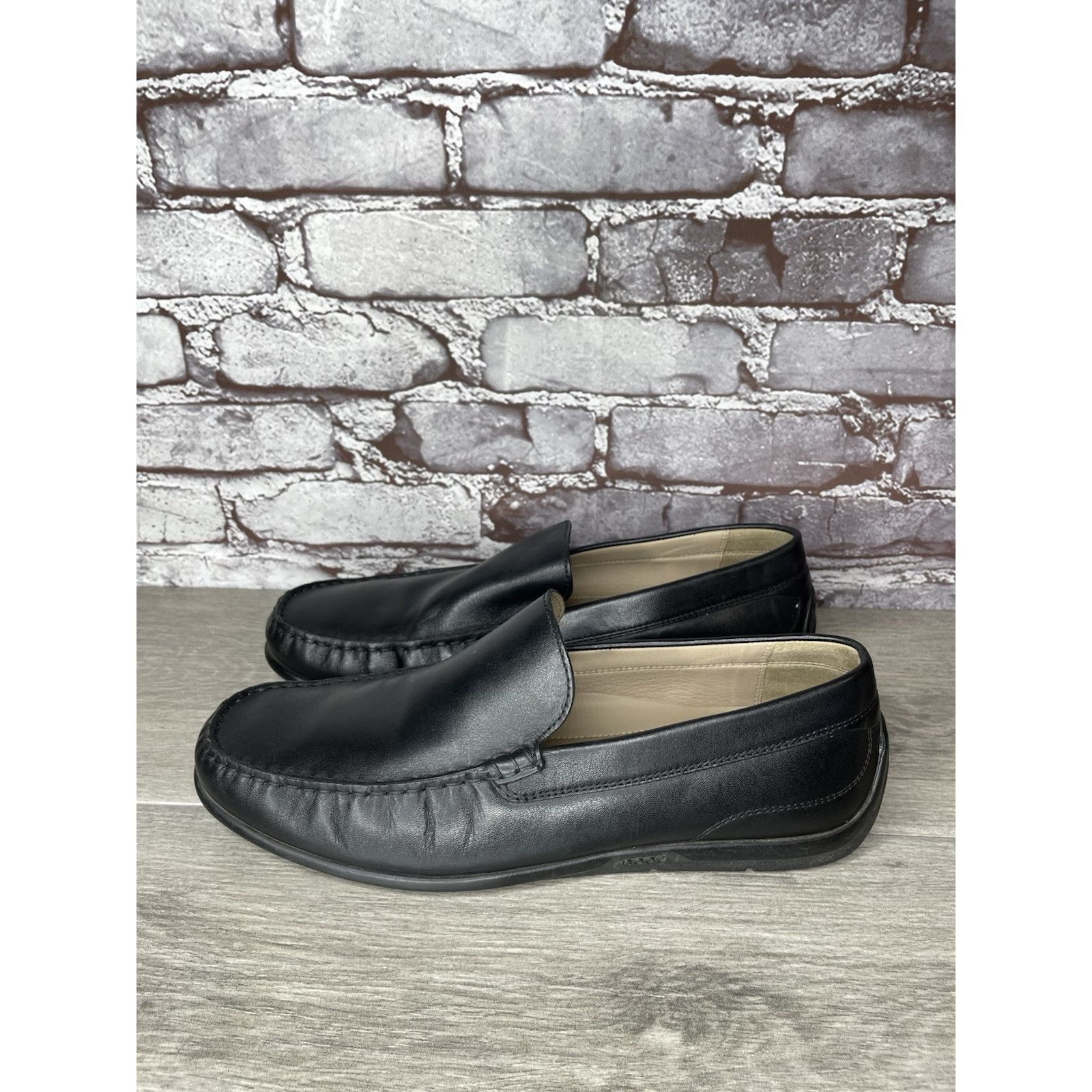 Ecco ECCO Black Leather Driving Loafers Mens Size 44 US 10-10.5 C Size US 11 / EU 44 - 20 Thumbnail