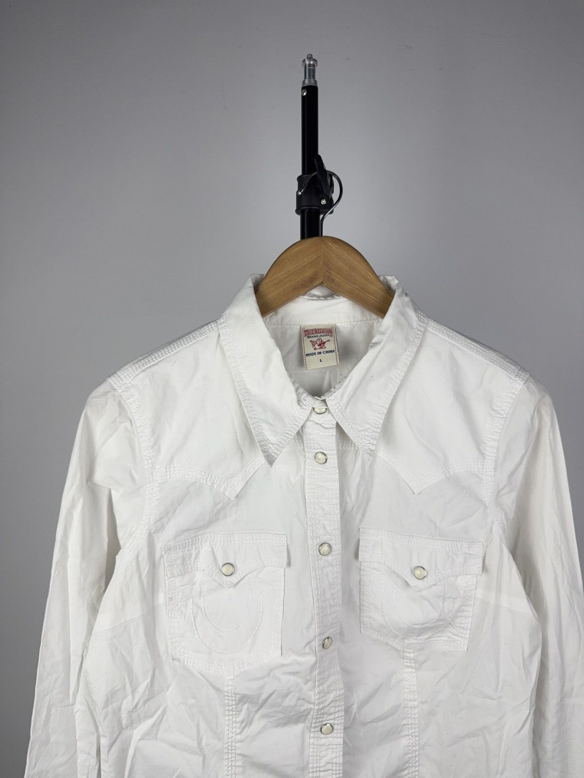 True Religion Y2K True Religion Western White Shirt Snap Button Size L / US 10 / IT 46 - 2 Thumbnail
