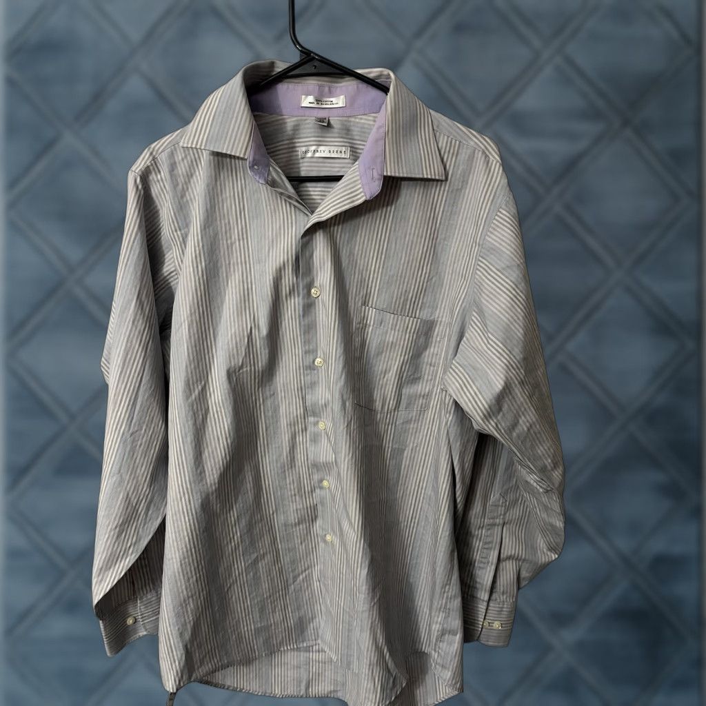 Geoffrey Beene Geoffrey Beene Shirt Striped Button-Up Men’s Long Sleeve 16.5 Multicolor Classic Cotton Blend Size US L / EU 52-54 / 3 - 1 Thumbnail