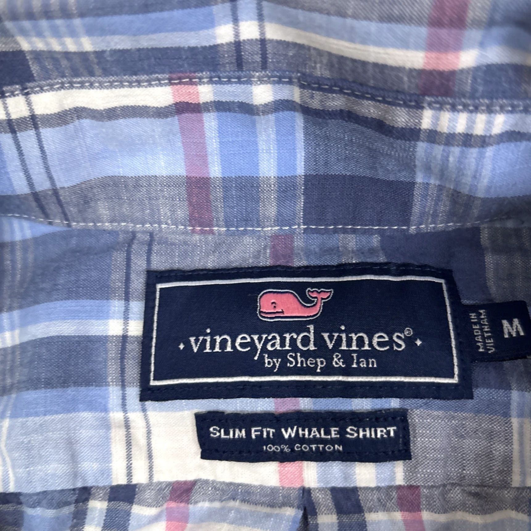 Vineyard Vines Vineyard Vines Button Down Shirt Men’s Medium Slim Fit Whale Plaid Long Sleeve Size US M / EU 48-50 / 2 - 2 Thumbnail