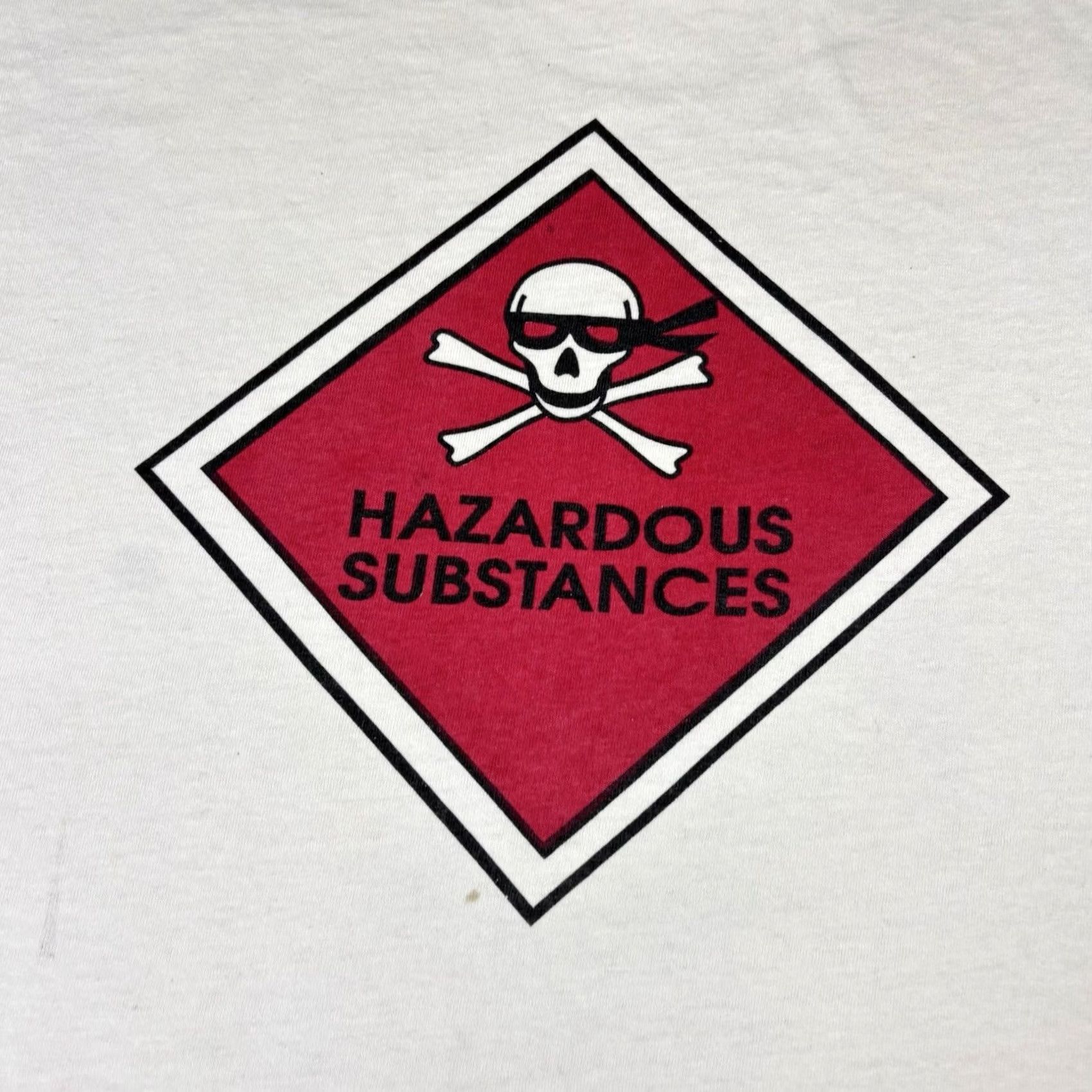 Hanes VINTAGE Hanes T-Shirt 90s Graphic Print Crew Neck Short Sleeve White XL Mens 90s Hazardous Substance Car Stitch Vintage Size US XL / EU 56 / 4 - 6 Thumbnail