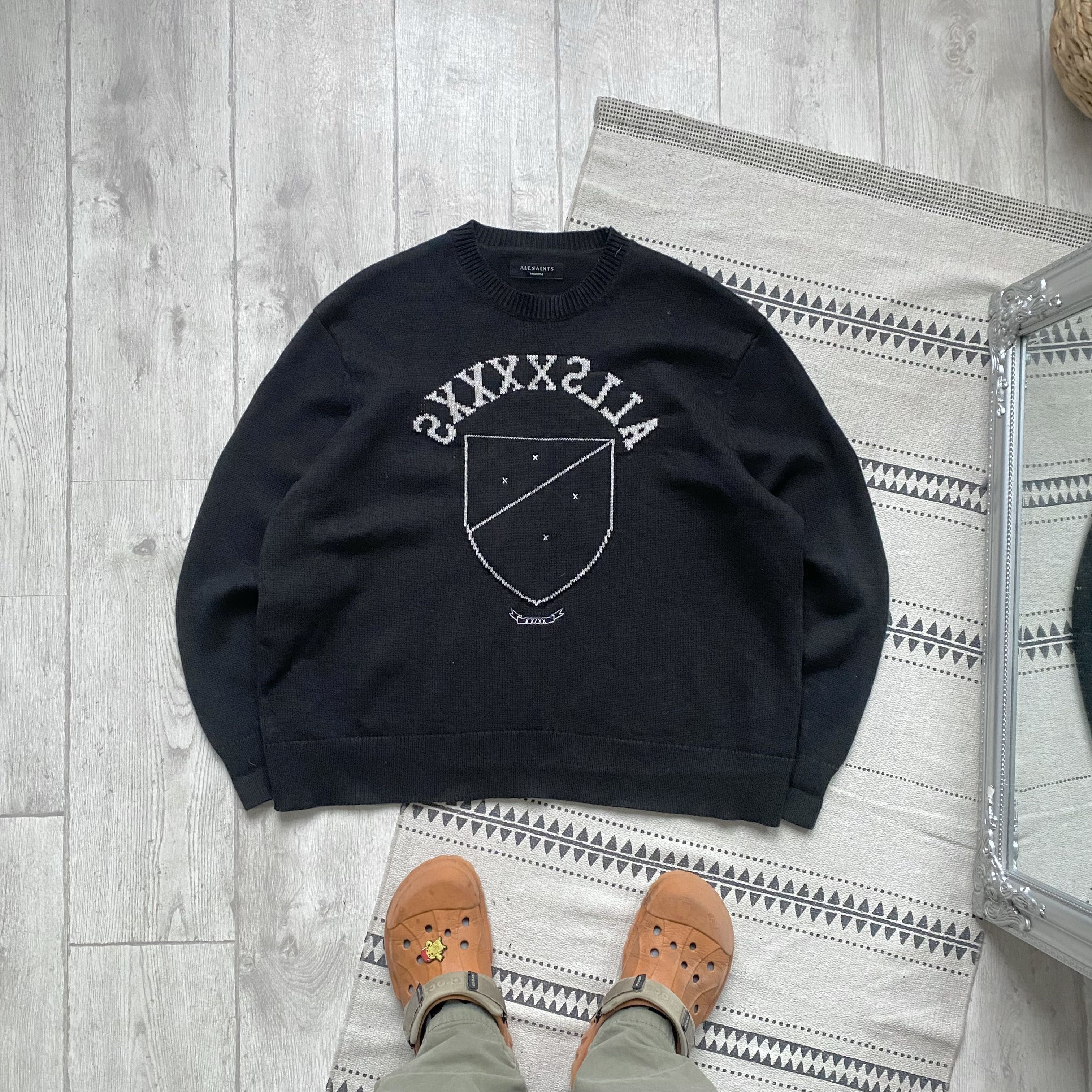 Allsaints Avant-garde Wool Allsaints knit Boxy Sweater Big Logo Cos Size US M / EU 48-50 / 2 - 1 Thumbnail