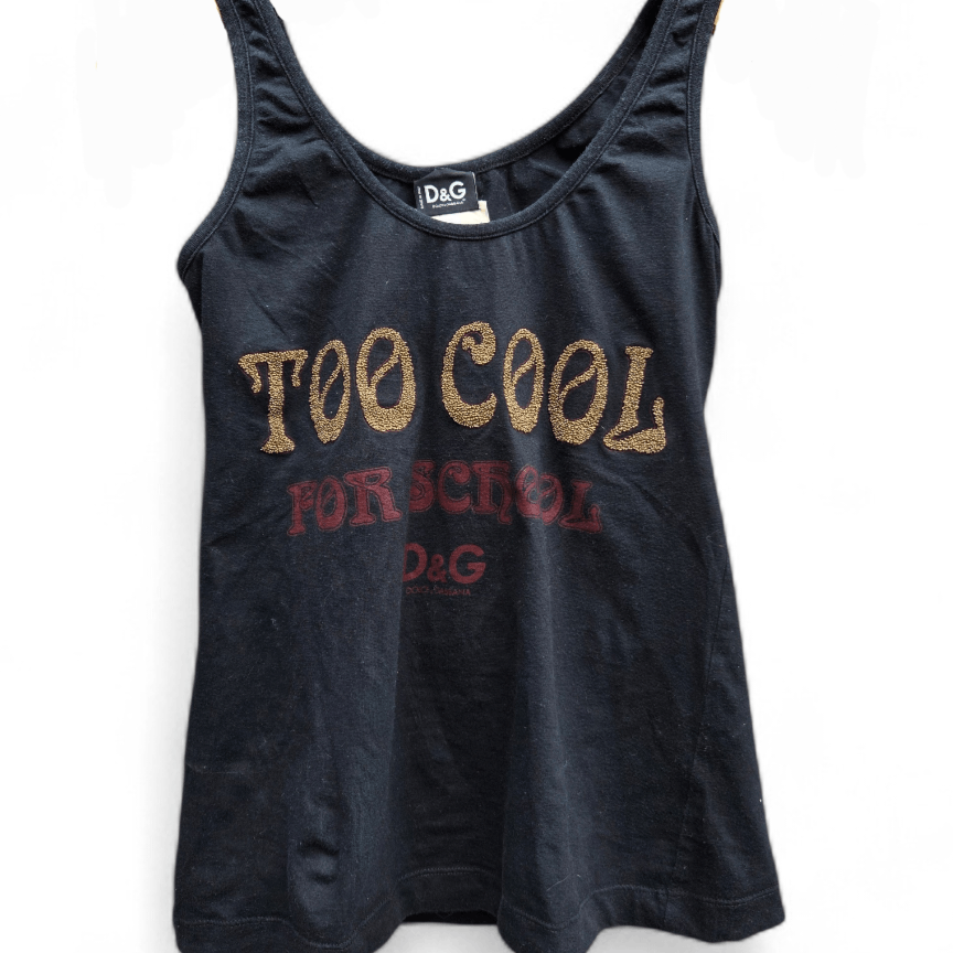 Dolce & Gabbana Dolce & Gabbana black "Too cool for school" top Size M / US 6-8 / IT 42-44 - 1 Thumbnail