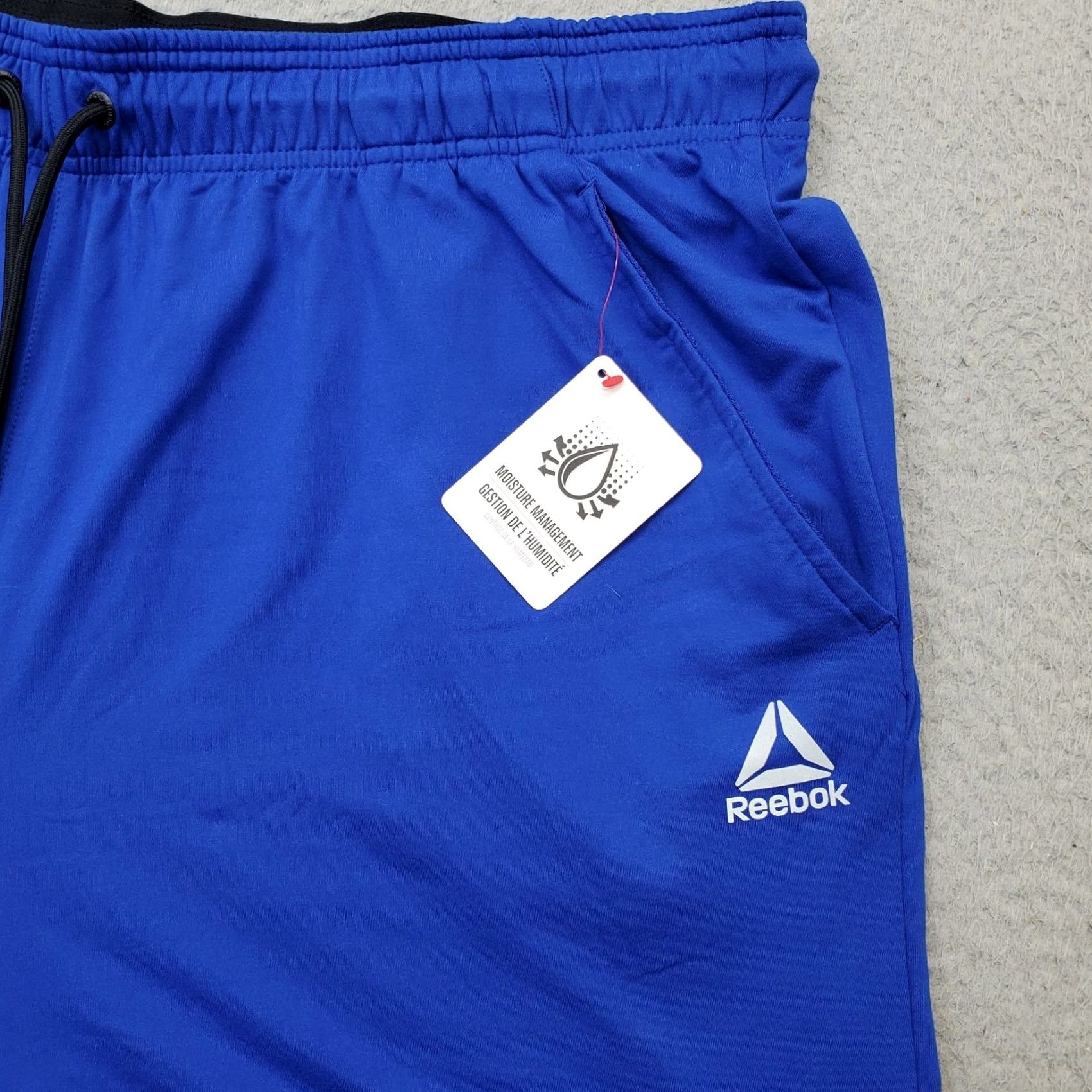 Reebok Reebok Activewear Shorts Mens 2XL Blue Slim Moisture Management Drawstring Waist Size US 39 - 6 Thumbnail