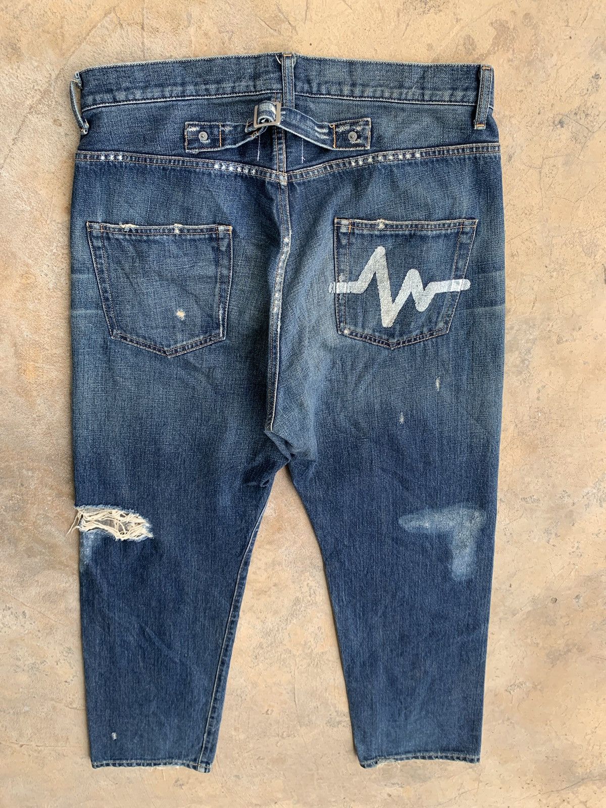If Six Was Nine × Jean × WHIZ LIMITED Whiz Limited Japan Ripped Selvedge Distressed Denim Size US 35 - 3 Thumbnail