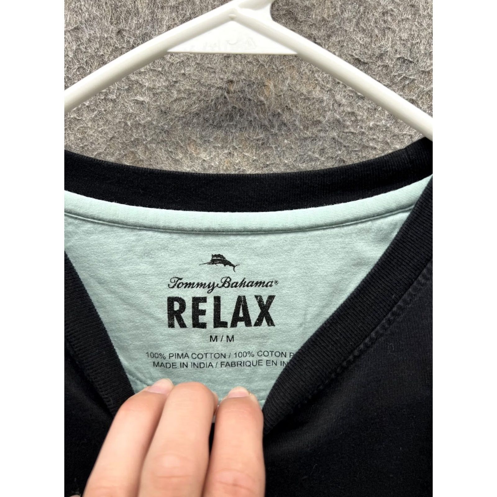 Tommy Bahama Tommy Bahama Shirt Mens M Black Relax Pima Cotton Pocket Long Sleeve Tee Size US M / EU 48-50 / 2 - 6 Thumbnail
