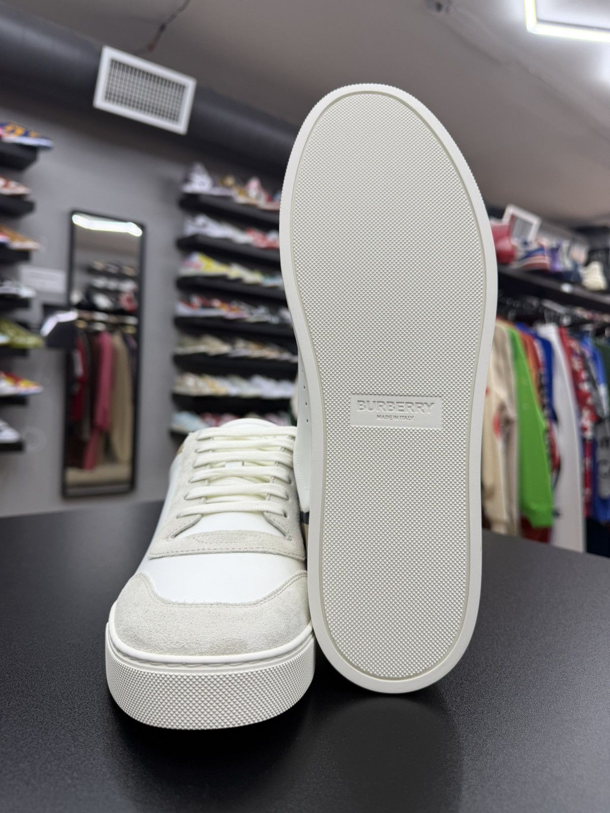 Burberry Size 12US/45EU - Burberry Leather Check Suede Low Tops Size US 12 / EU 45 - 9 Thumbnail
