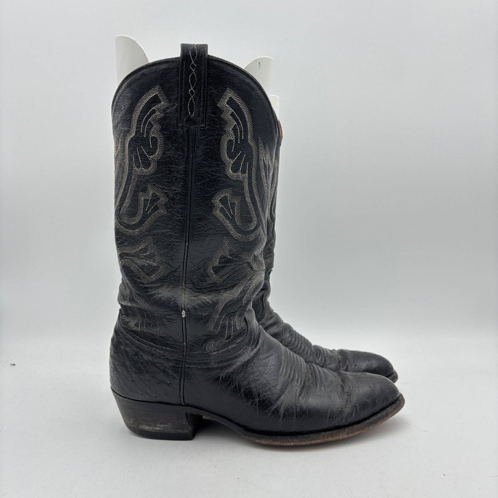 Justin Boots Vintage 80s J. Chisholm Ostrich Cowboy Boots Men 10 D Size US 10 / EU 43 - 3 Thumbnail
