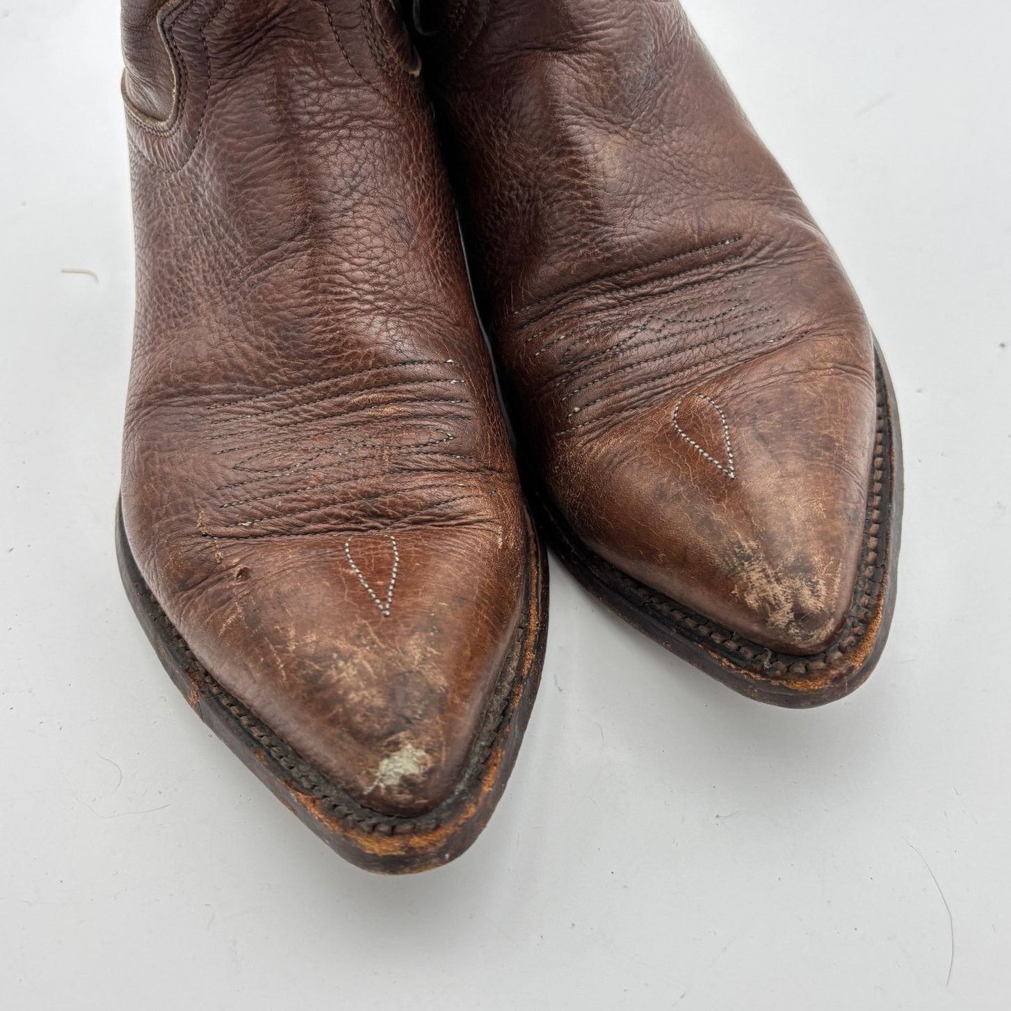 Vintage Vintage J. Chisholm Brown Leather Western Boots Men's 8.5D Size US 8.5 / EU 41-42 - 13 Thumbnail