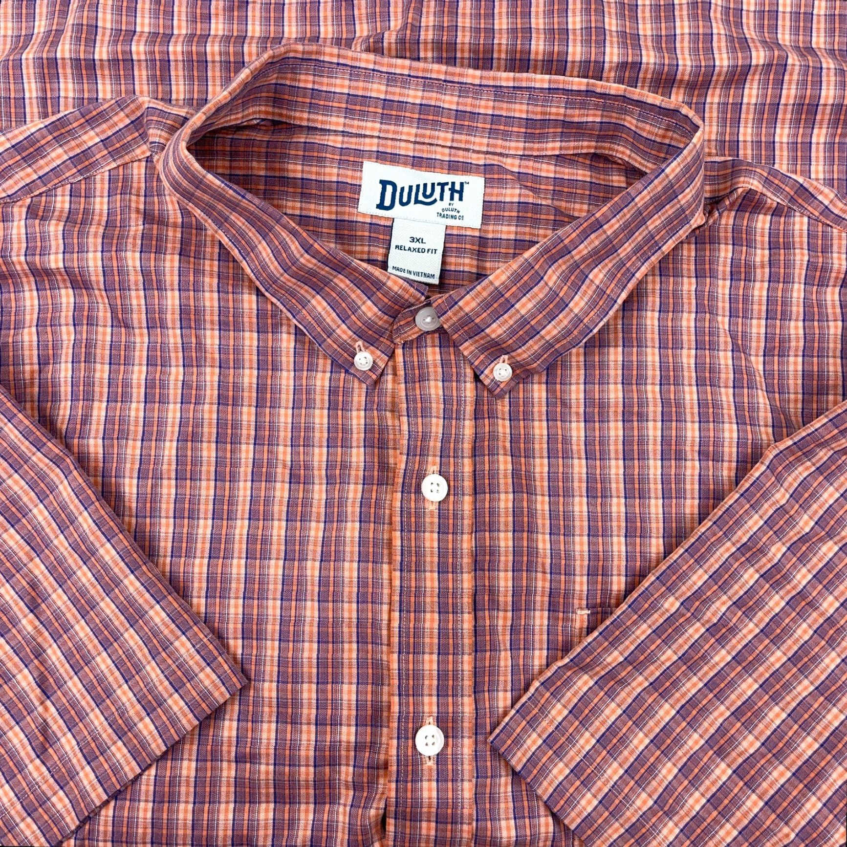 Vintage Duluth Shirt Men 3XL Button-Up Plaid Cotton Blue Orange Relaxed Fit Casual Shirt Size US XXL / EU 58 / 5 - 2 Thumbnail