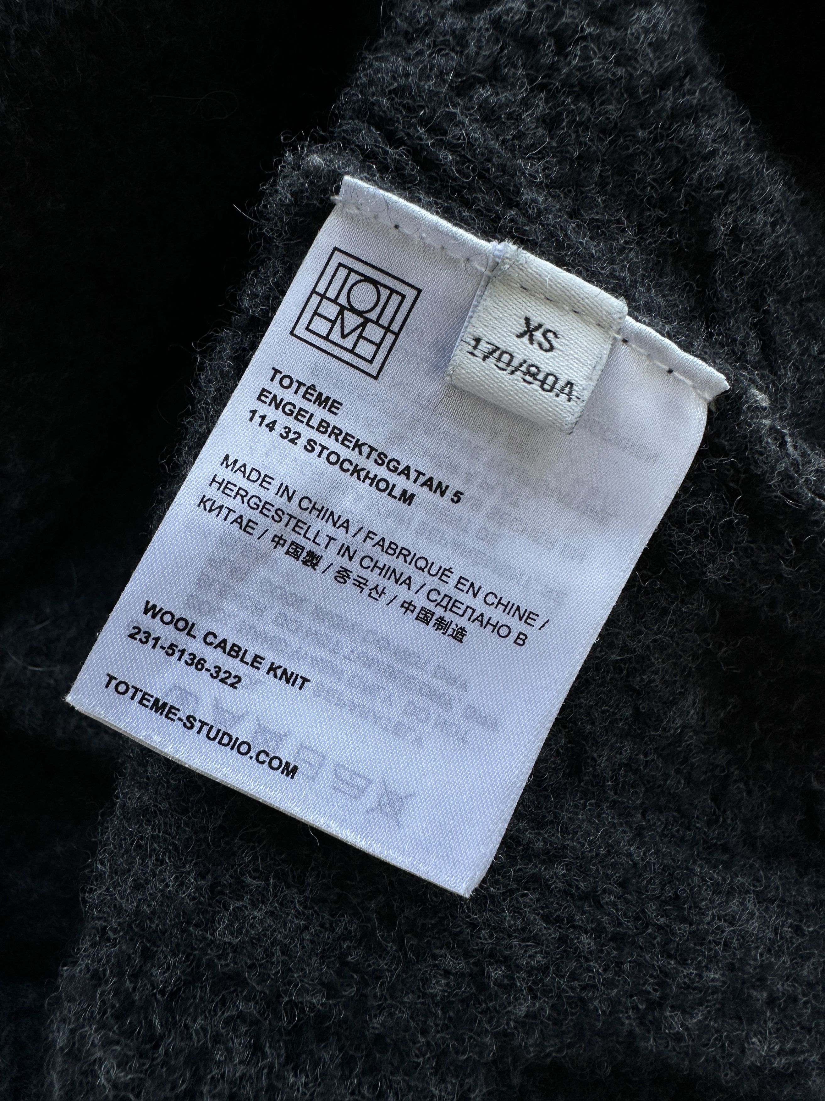Toteme TOTEME silver oversized wool cable knit sweater Size XS / US 0-2 / IT 36-38 - 10 Thumbnail