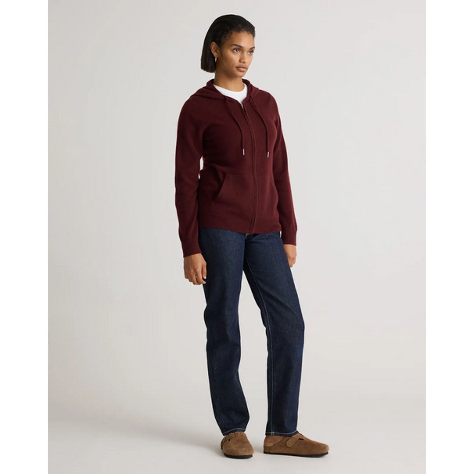 Quince Quince Cashmere Full-Zip Hoodie Burgundy Size S NWT Size S / US 4 / IT 40 - 4 Thumbnail