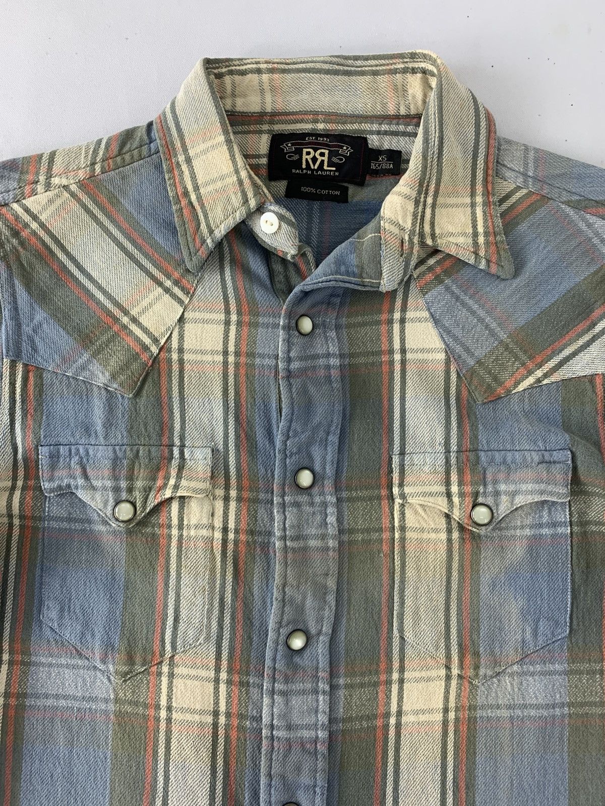 RRL Ralph Lauren RRL Ralph Lauren Flannel Checked Western Shirt Snap Button Size US S / EU 44-46 / 1 - 4 Thumbnail
