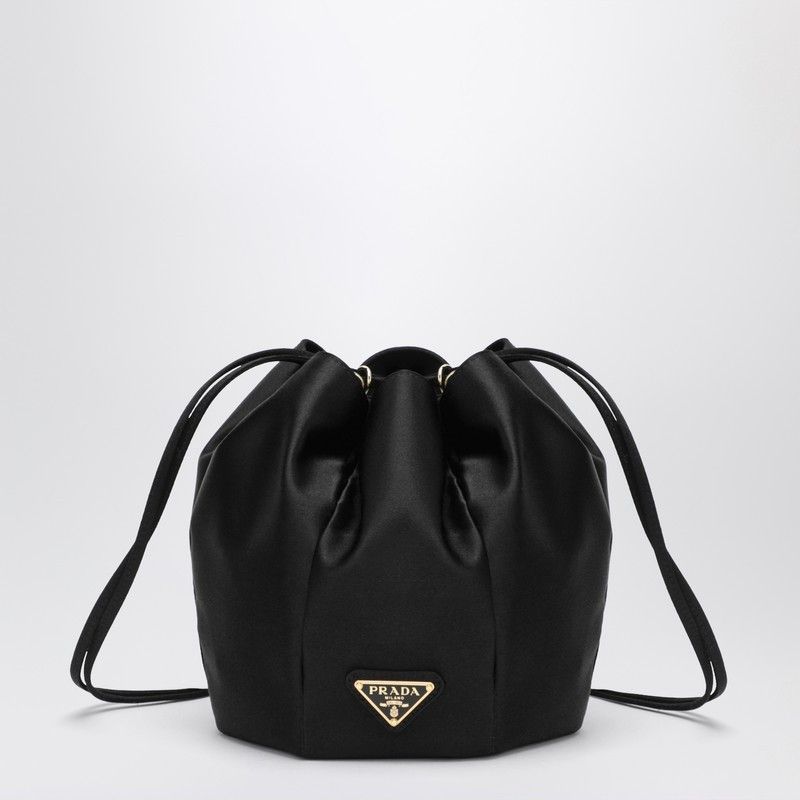 Prada Prada Mini Black Satin Bucket Bag Size ONE SIZE - 1 Thumbnail