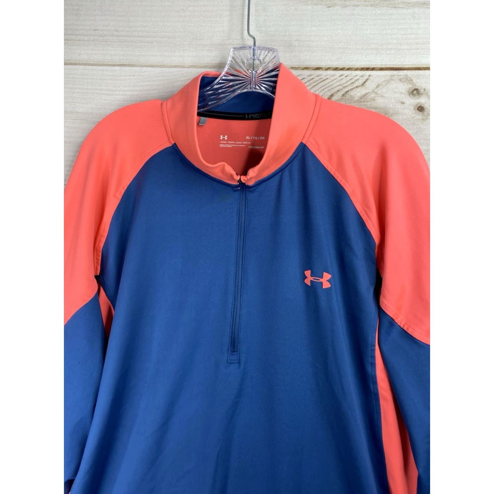 Under Armour Under Armour ColdGear Pullover Mens XL 1/4 Zip Blue Orange Multicolor Long Sleeve Sweatshirt Knit Activewear Casual Brand: Under Armour ColdGear Model Size US XL / EU 56 / 4 - 2 Thumbnail