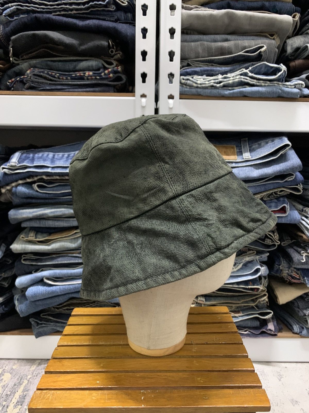 Hysteric Glamour Japanese Brand Suede Leather Bucket Hat Size ONE SIZE - 4 Thumbnail