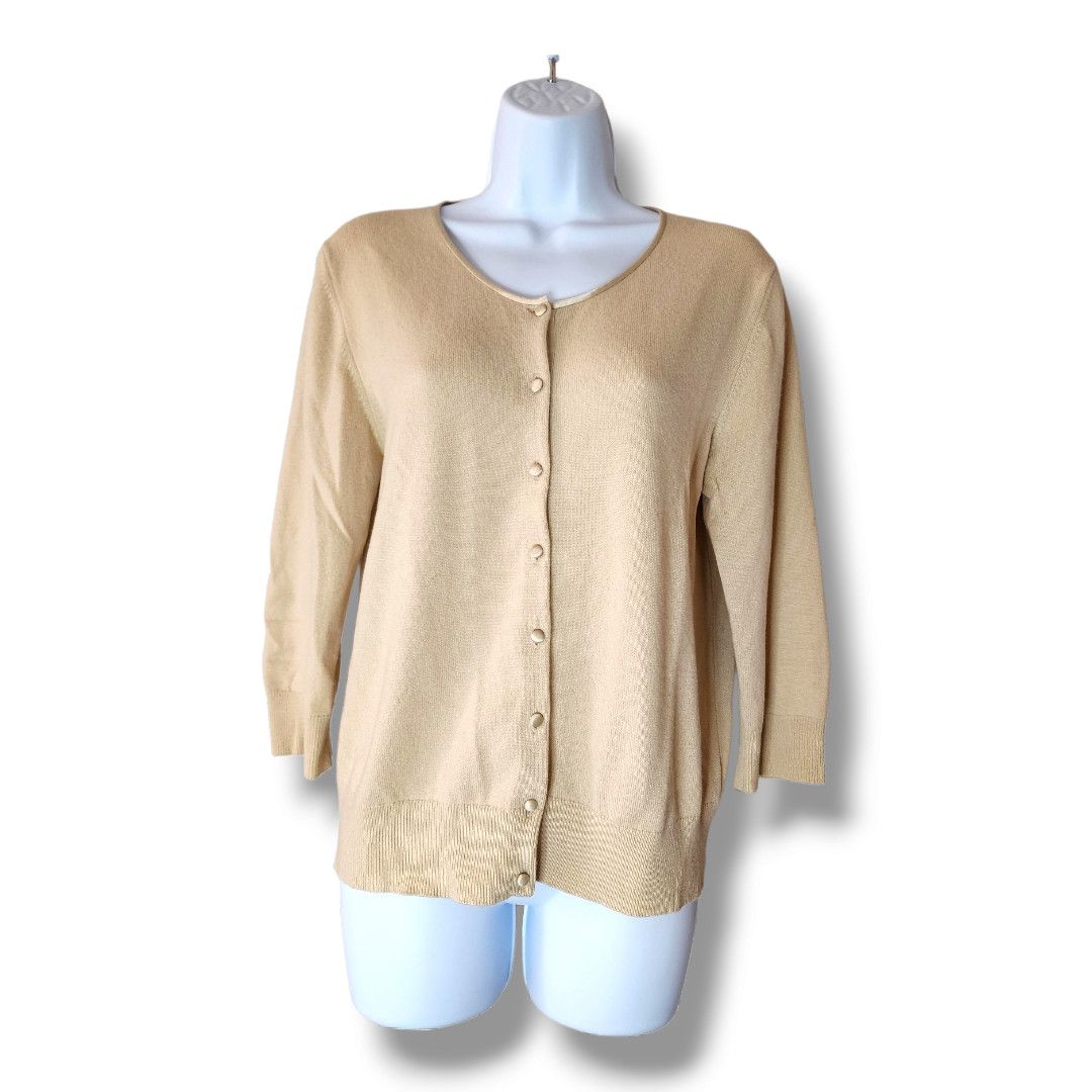 image of Tse Beige Cashmere Button-Up Cardigan Women's Size Xl