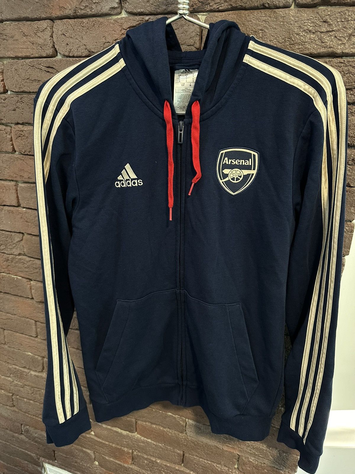 Pre-owned Adidas X Soccer Jersey Adidas Arsenal Jersey Zip Hoodie 2013 In Blue