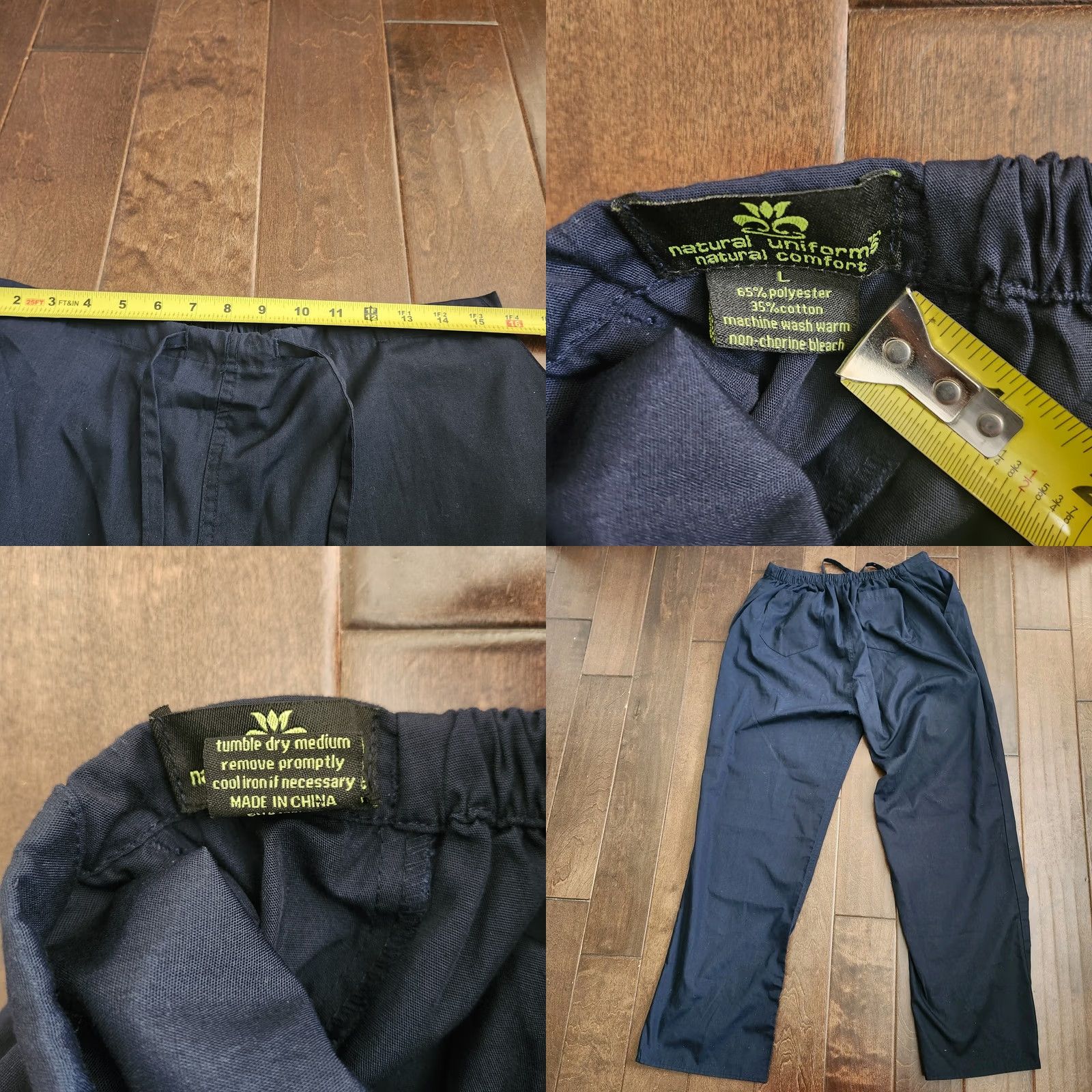 Vintage Natural Uniforms Navy Blue Medical Scrub Work Pants L Unisex Cotton Blend Solid Comfort Size US 33 - 9 Thumbnail