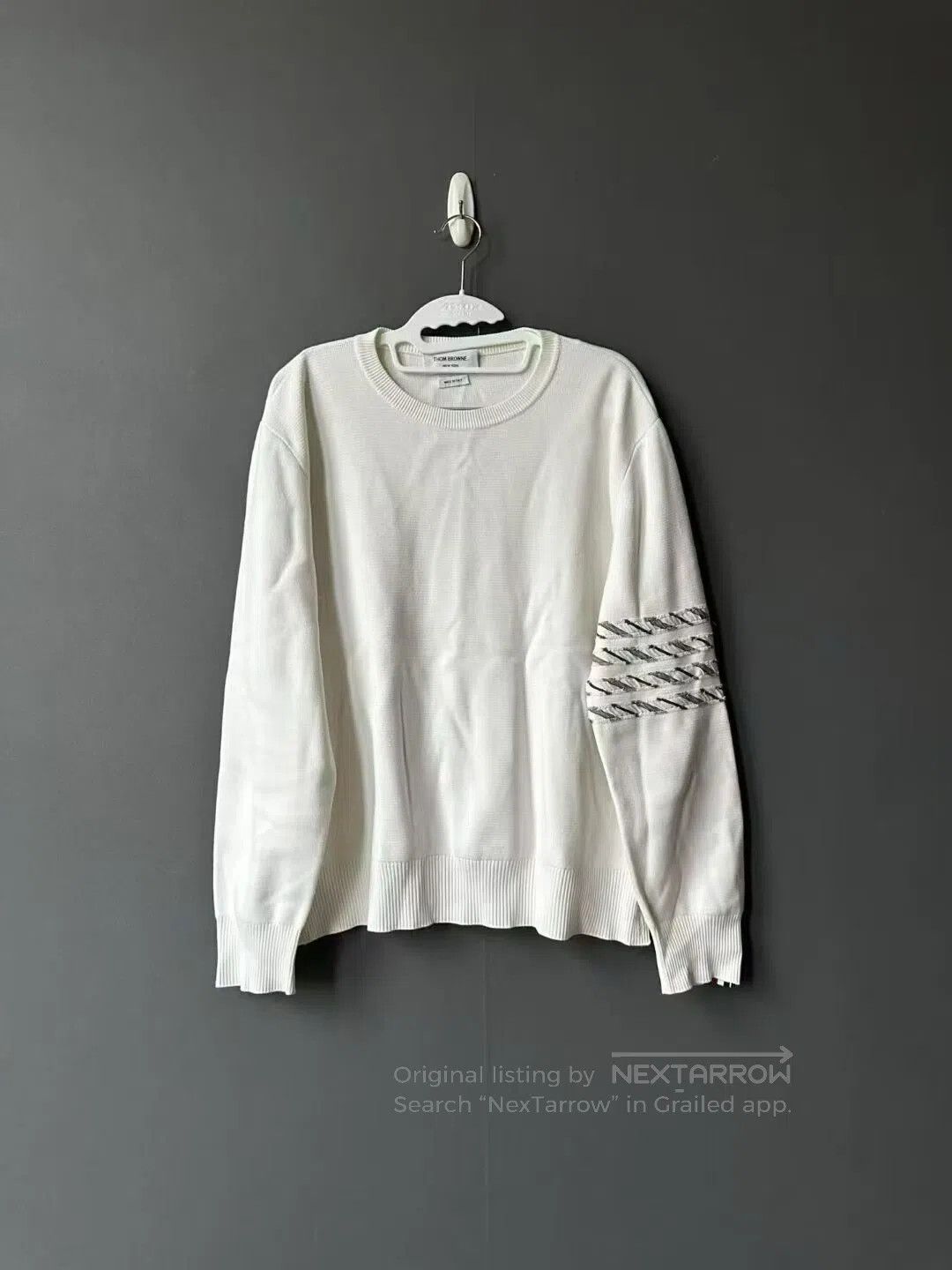 Thom Browne Thom Browne White Sweater| Size US XL / EU 56 / 4 - 1 Thumbnail