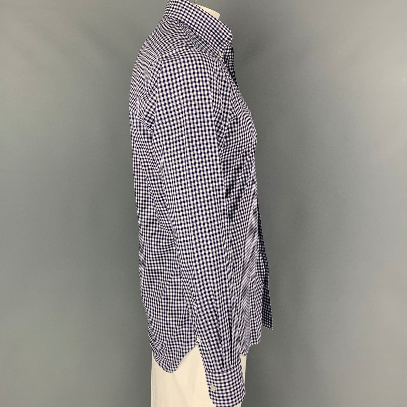 Hamilton HAMILTON Size L Navy White Gingham Long Sleeve Shirt Size US L / EU 52-54 / 3 - 2 Thumbnail