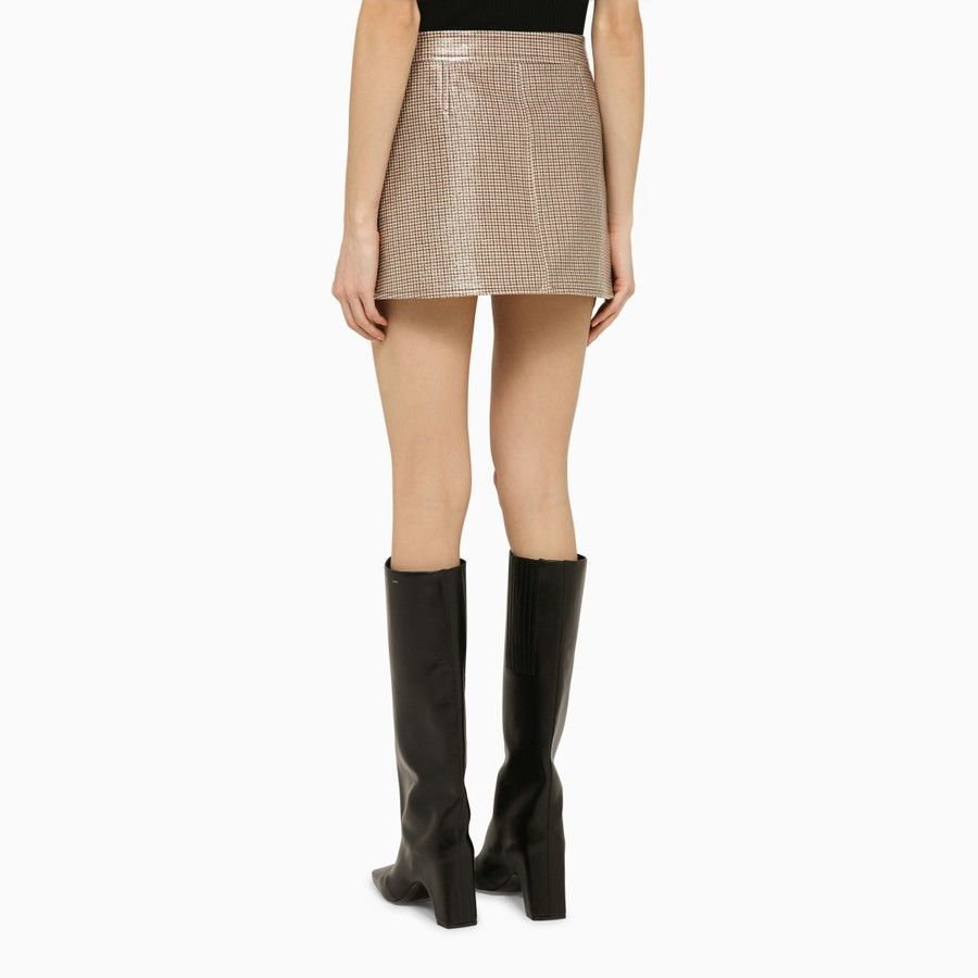 Courreges o1d2blof0824 Plaid Mini Skirt in Brown Size 26" / US 2 / IT 38 - 4 Thumbnail
