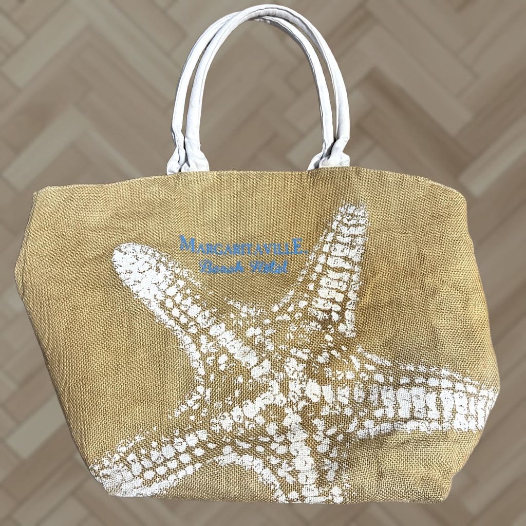 Vintage Margaritaville Tote Bag Beach Distressed Canvas Purse 13in X 13in Women Cotton Ivory Handles Blue Branding Jimmy Buffett Margaritaville Beach Size ONE SIZE - 1 Thumbnail