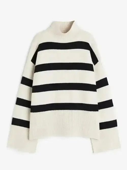 Japanese Brand × Vintage Striped Side Split Knitted Pullovers For Women Size ONE SIZE - 4 Thumbnail