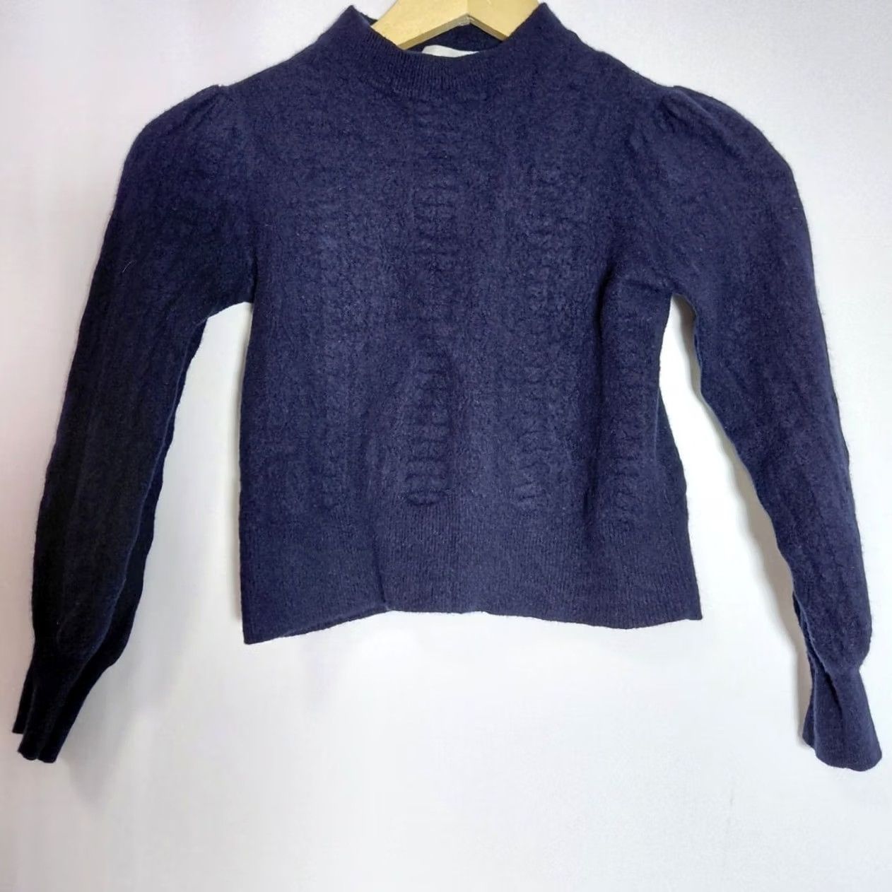 J.Crew DEMYLEE x J.Crew Wool Sweater Blue Solid 100% Wool Size M Womens Crew Neck Long Sleeve Pullover Casual Workwear KnIT 100% Merino Wool" Size M / US 6-8 / IT 42-44 - 2 Thumbnail
