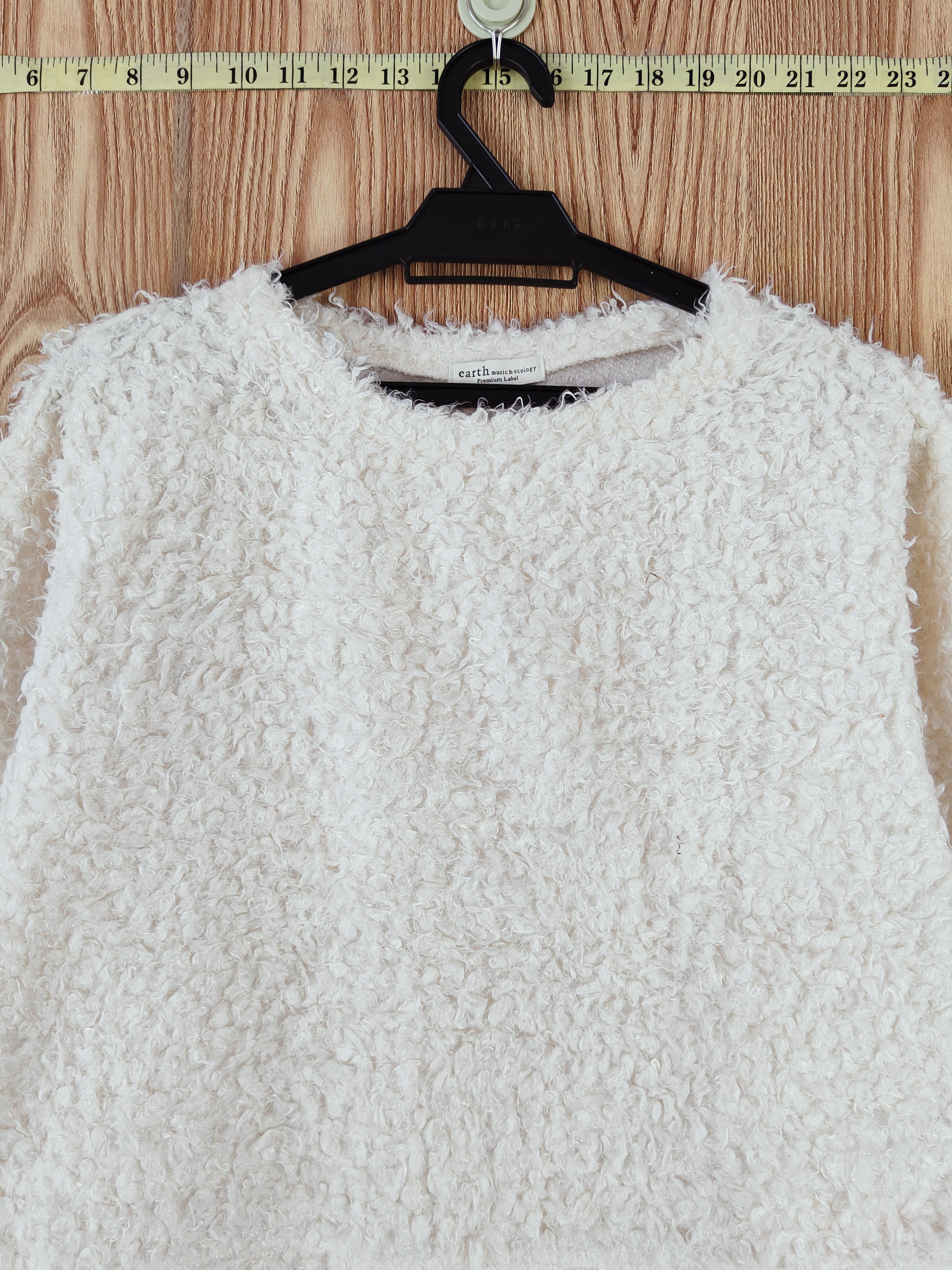 Japanese Brand × Vintage Earth Music & Ecology Ivory Fur Mohair Knitwear Size M / US 6-8 / IT 42-44 - 2 Thumbnail