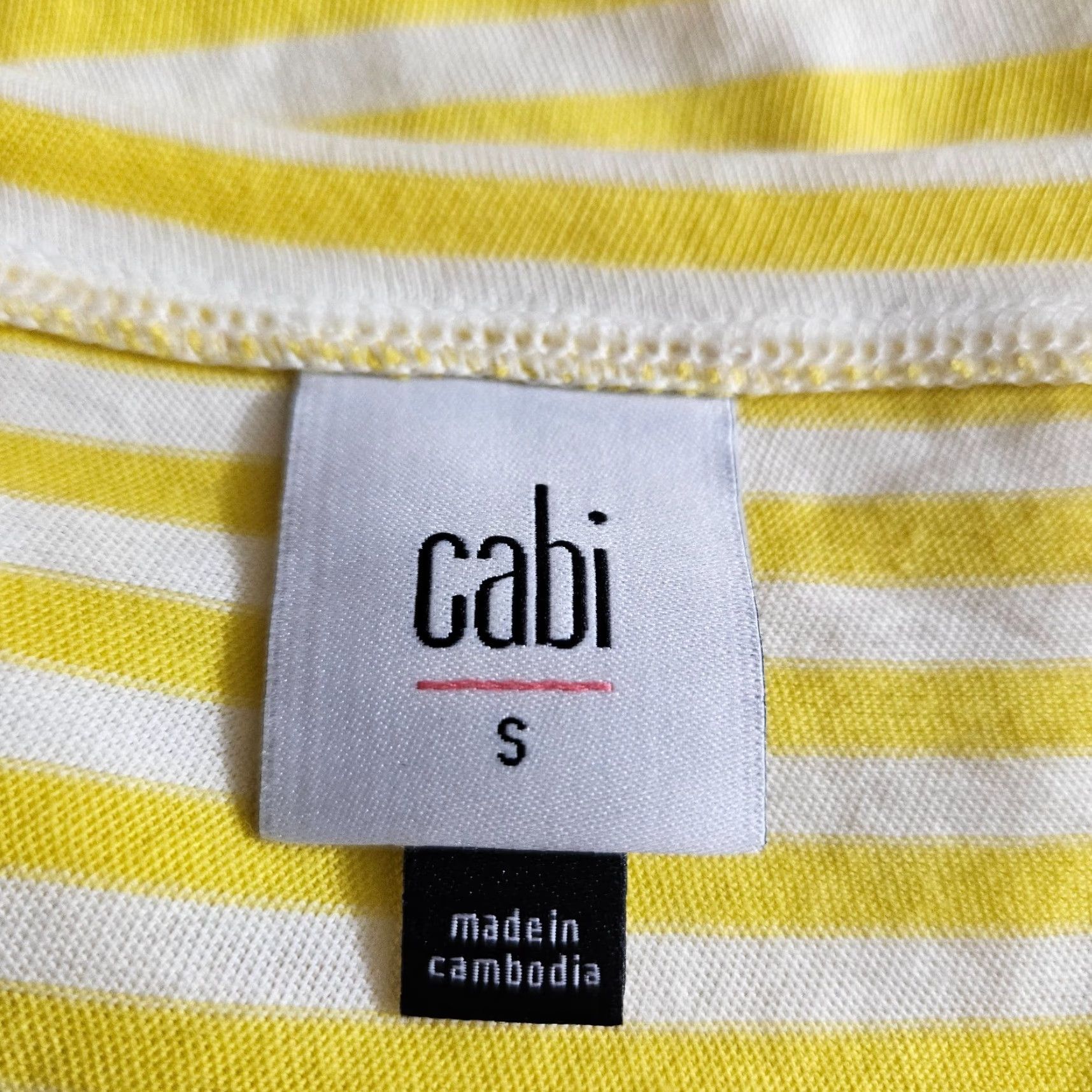 Vintage Cabi 5748 Womens Daisy Top Sz Small Yellow White Stripe Cotton Flutter Sleeve Shirt Size S / US 4 / IT 40 - 5 Thumbnail