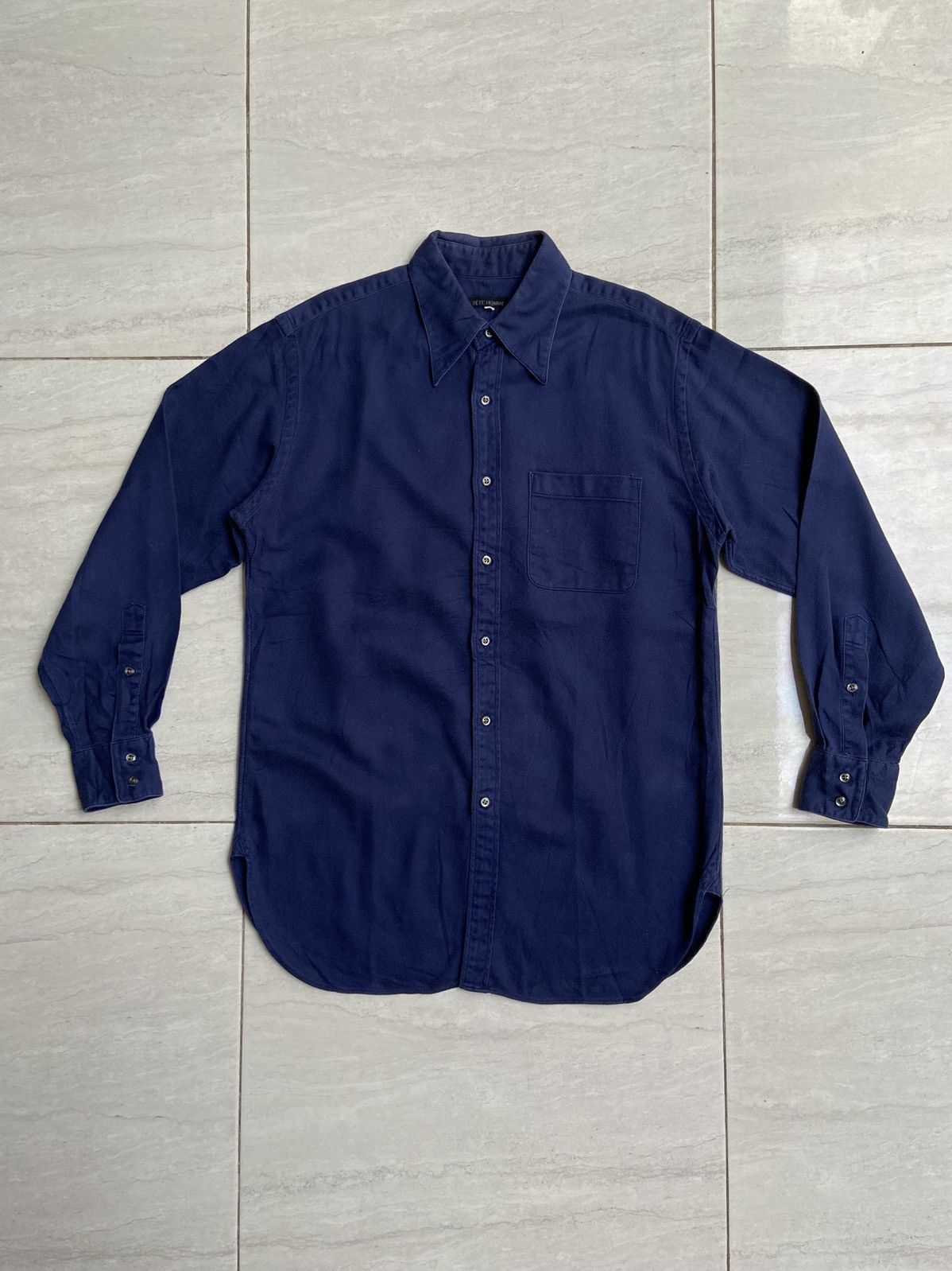 Issey Miyake × Japanese Brand × Tete Homme TETE HOMME Navy Shirt Size US M / EU 48-50 / 2 - 6 Thumbnail