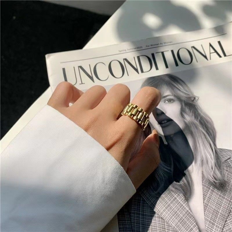 Jewelry Retro Jewelry Rings Open Size Chrome Ring (Size 7-13) Size ONE SIZE - 5 Thumbnail
