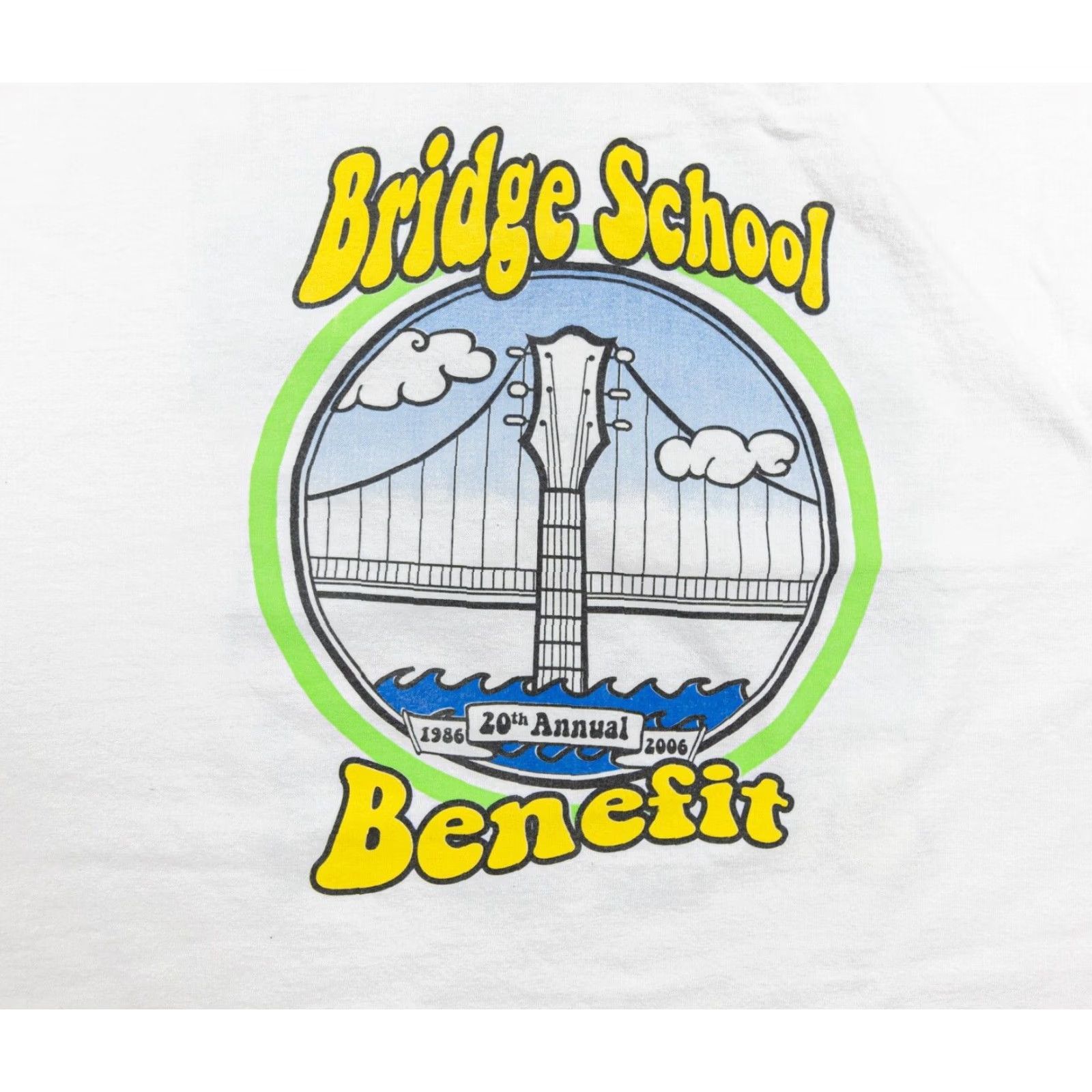 Vintage VINTAGE Band T-Shirt Mens XL White 2006 Bridge School Benefit Neil Young Concert Music Logo Size US XL / EU 56 / 4 - 2 Thumbnail
