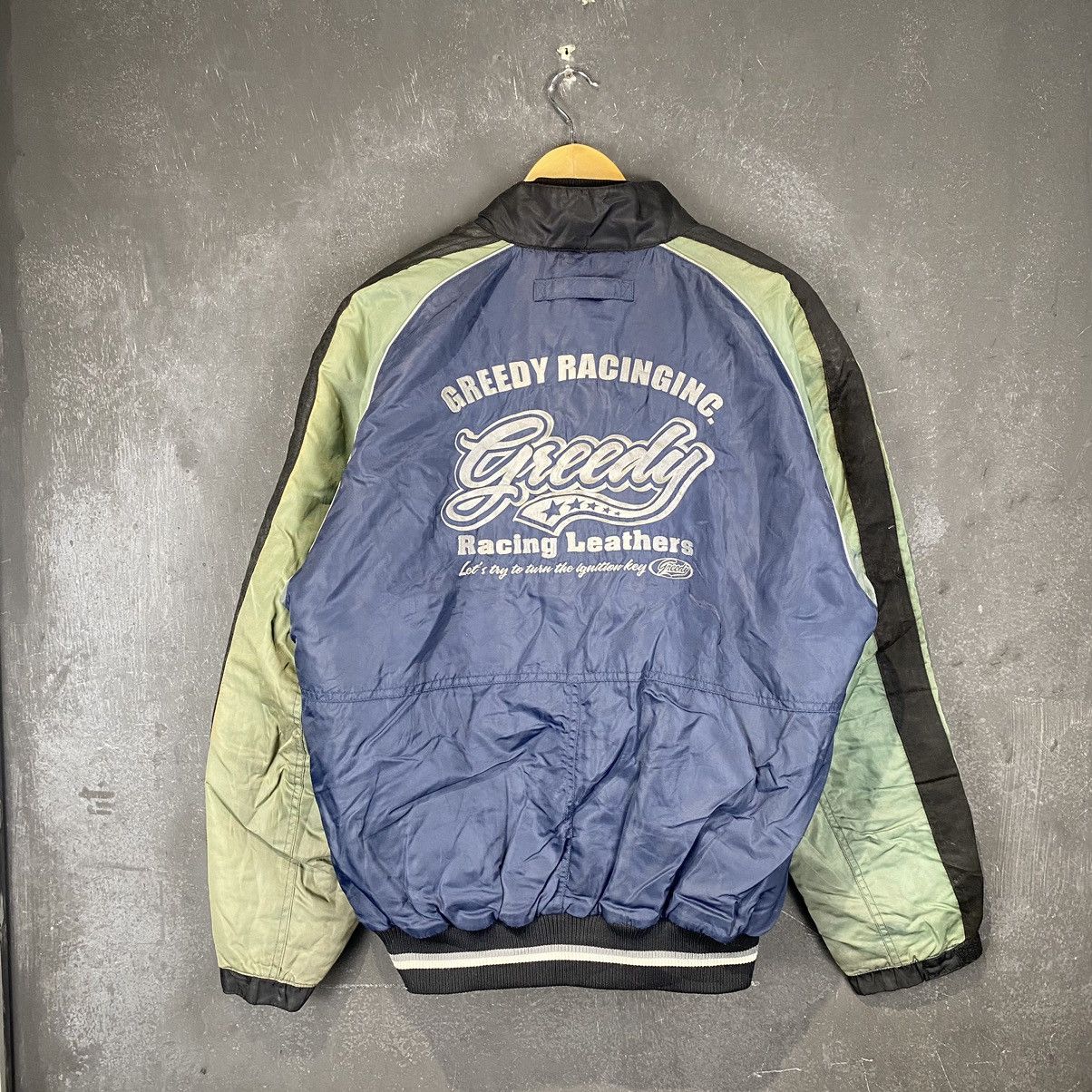 Other 90s Japan Greedy Racing Letaher Bomber Jacket Size US L / EU 52-54 / 3 - 1 Thumbnail