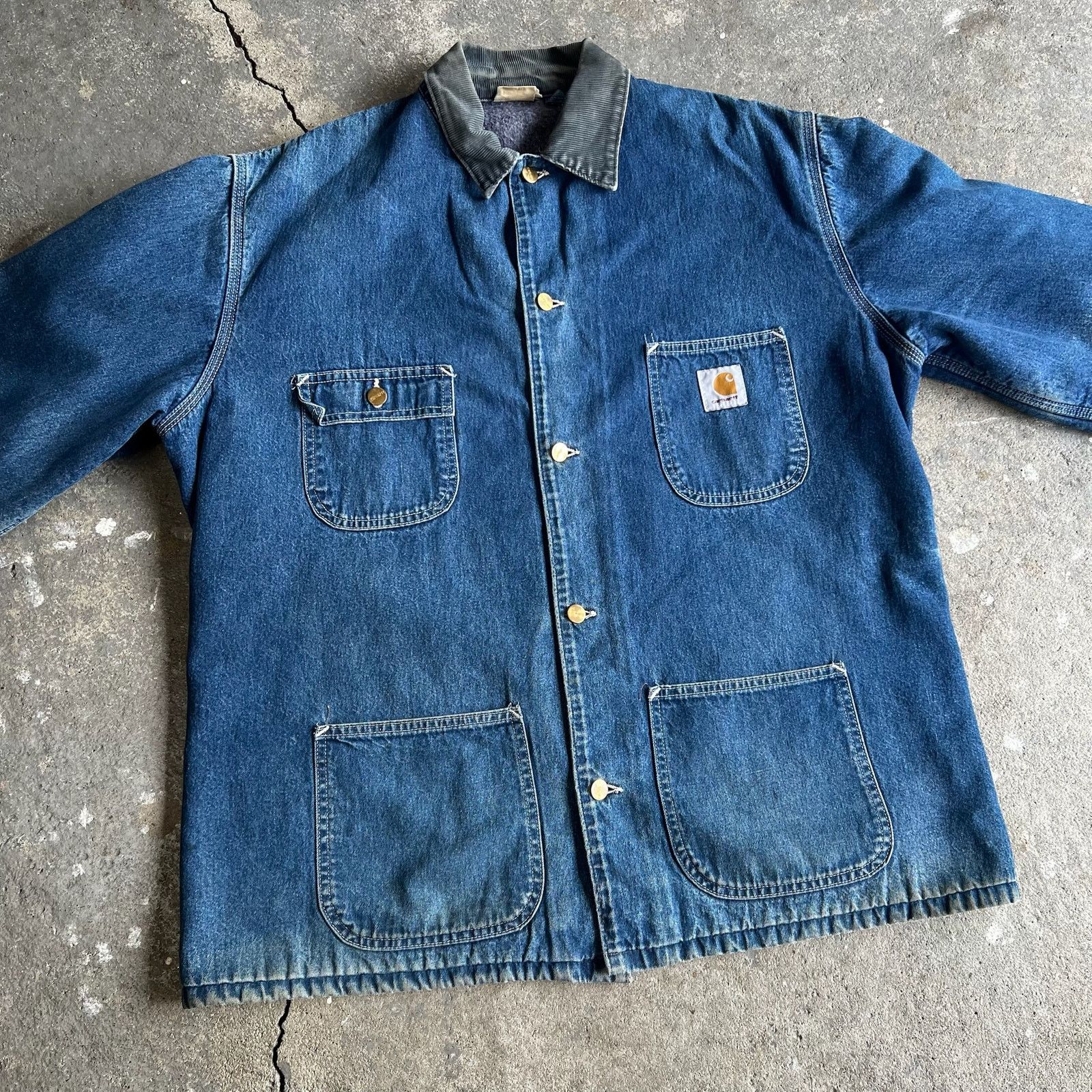Carhartt × Vintage Carhartt denim blue chore work wear jacket Size US XL / EU 56 / 4 - 2 Thumbnail