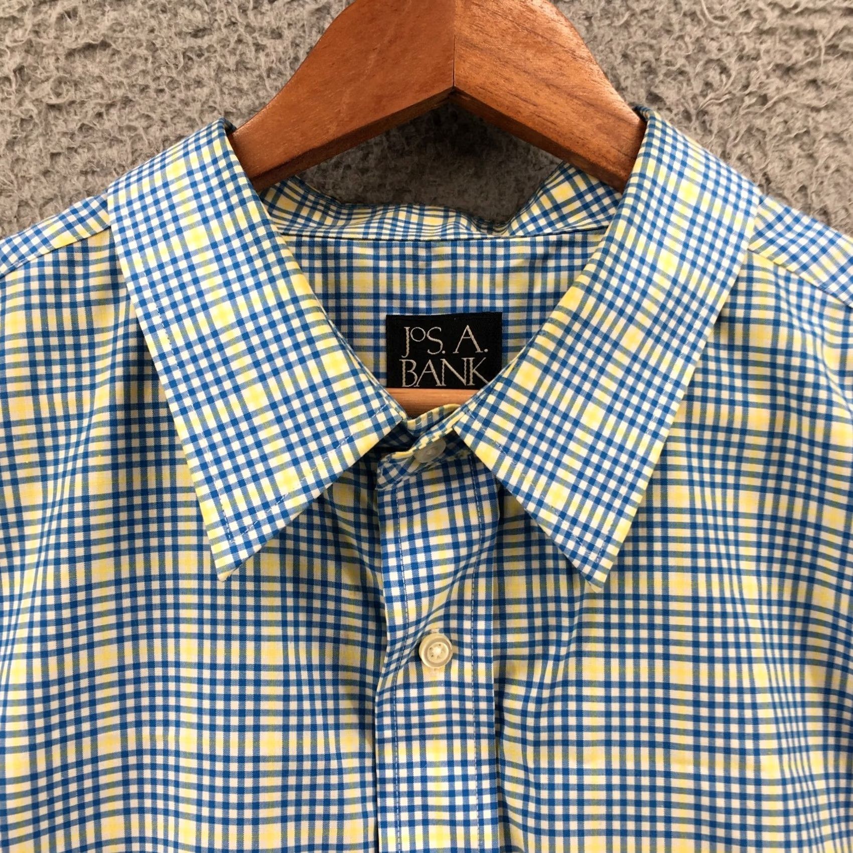 Jos. A. Bank Jos A Bank Shirt Mens XXL Blue Multicolor Gingham Button Down Long Sleeve Polo Size US XXL / EU 58 / 5 - 3 Thumbnail