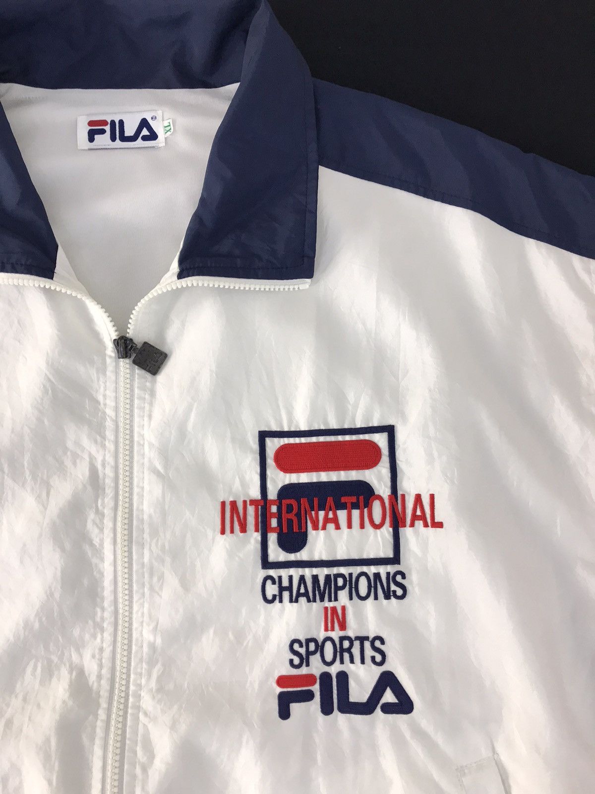 Fila × Vintage Vintage Windbreaker Fila Big Logo Multicolour Zipper Style Size US XL / EU 56 / 4 - 4 Thumbnail
