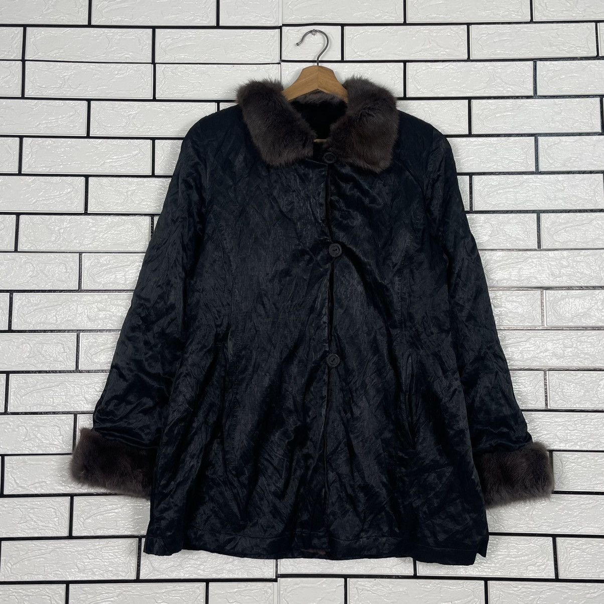 Japanese Brand Fur Nakamura Texture Colar Fur Jacket Size S / US 4 / IT 40 - 2 Thumbnail