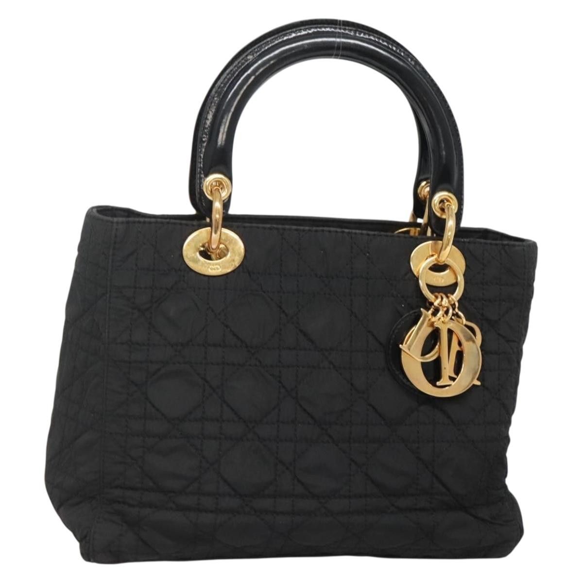 Dior DIOR Canage Hand Bag Nylon Black Gold Size ONE SIZE - 1 Thumbnail