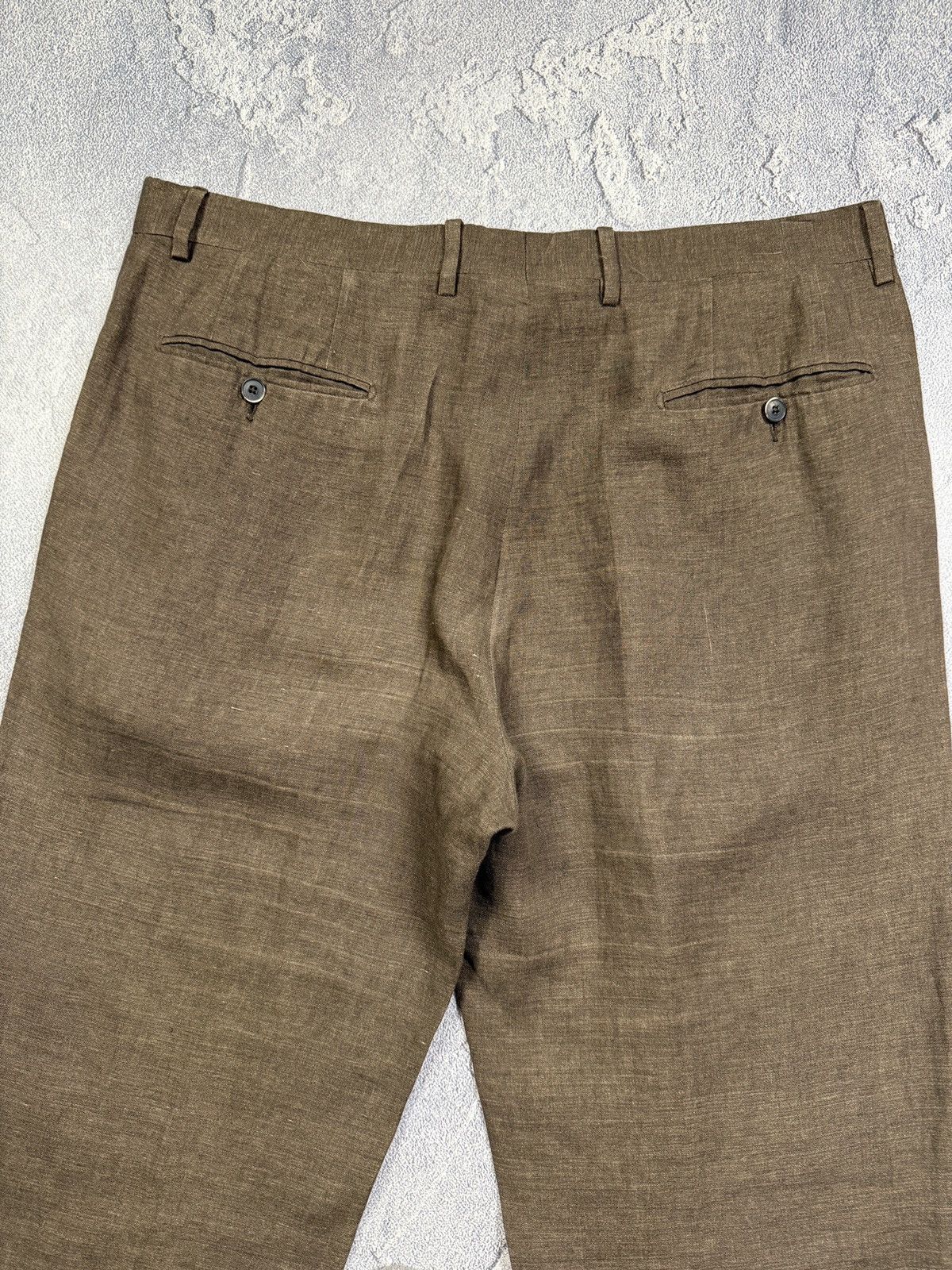 Lardini Size 54 Regular Brown Linen Double Breasted Luxury Suit Size 54R - 16 Thumbnail