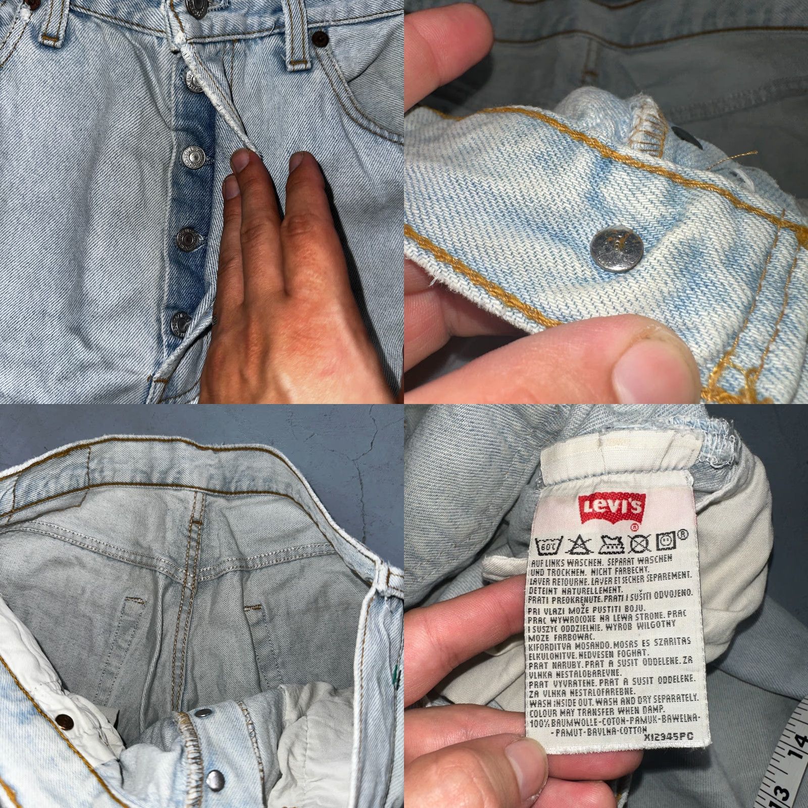 Levi's VINTAGE Levi's 501 Jeans Men 34 Blue Light Wash 90s Straight Leg Cotton Denim Size US 34 / EU 50 - 8 Thumbnail