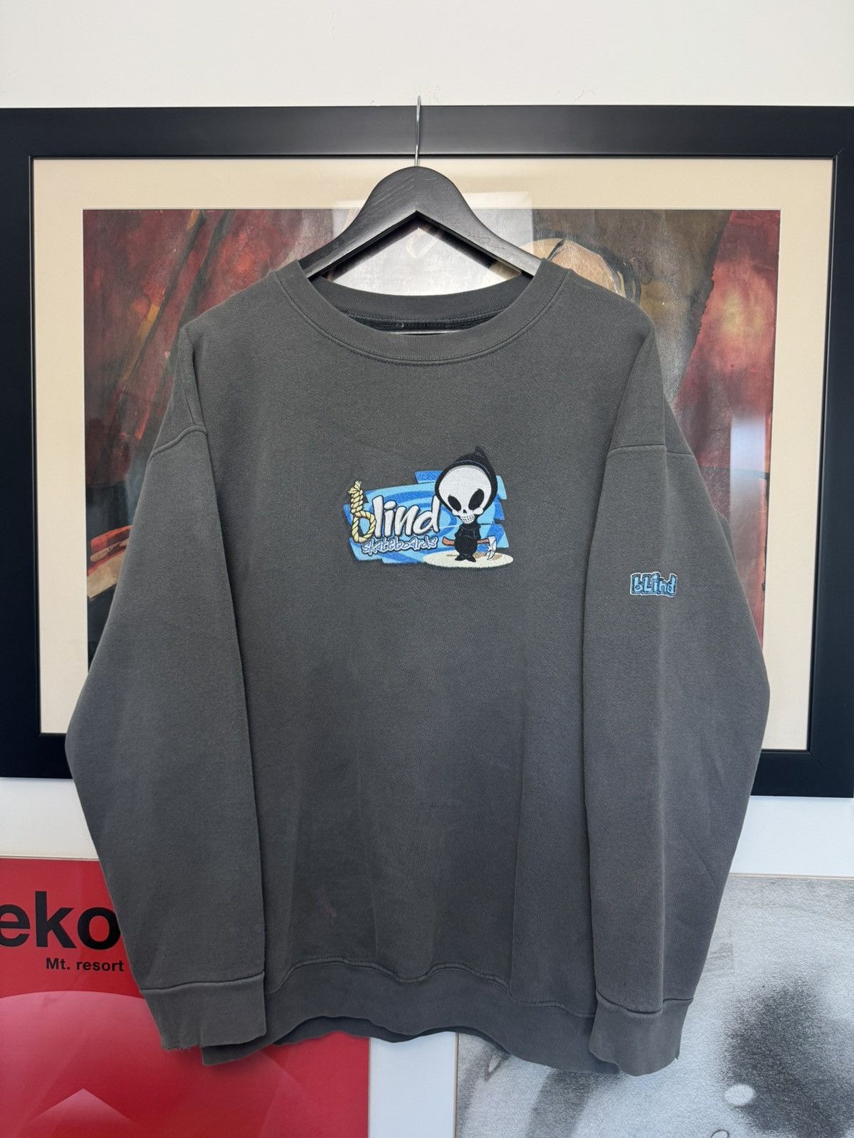 Shorty's Skateboards Vintage Blind Skateboards Rare Print Reaper Skate Crewneck Size US L / EU 52-54 / 3 - 1 Thumbnail