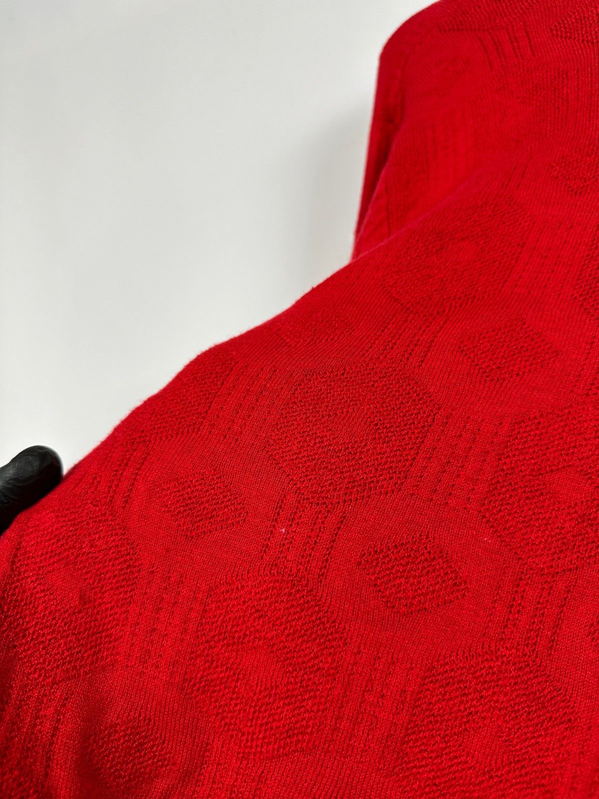 Fred Perry × Raf Simons RAF Simons X Fred Perry Red Silk Knit Sweater Size US XL / EU 56 / 4 - 24 Thumbnail